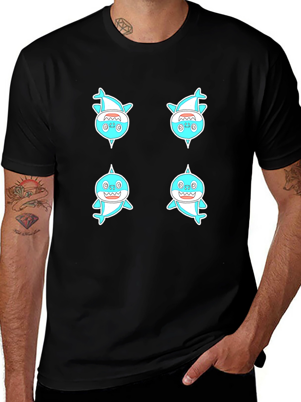 Baby Shark Graphic Tee - Mens Black T-Shirt