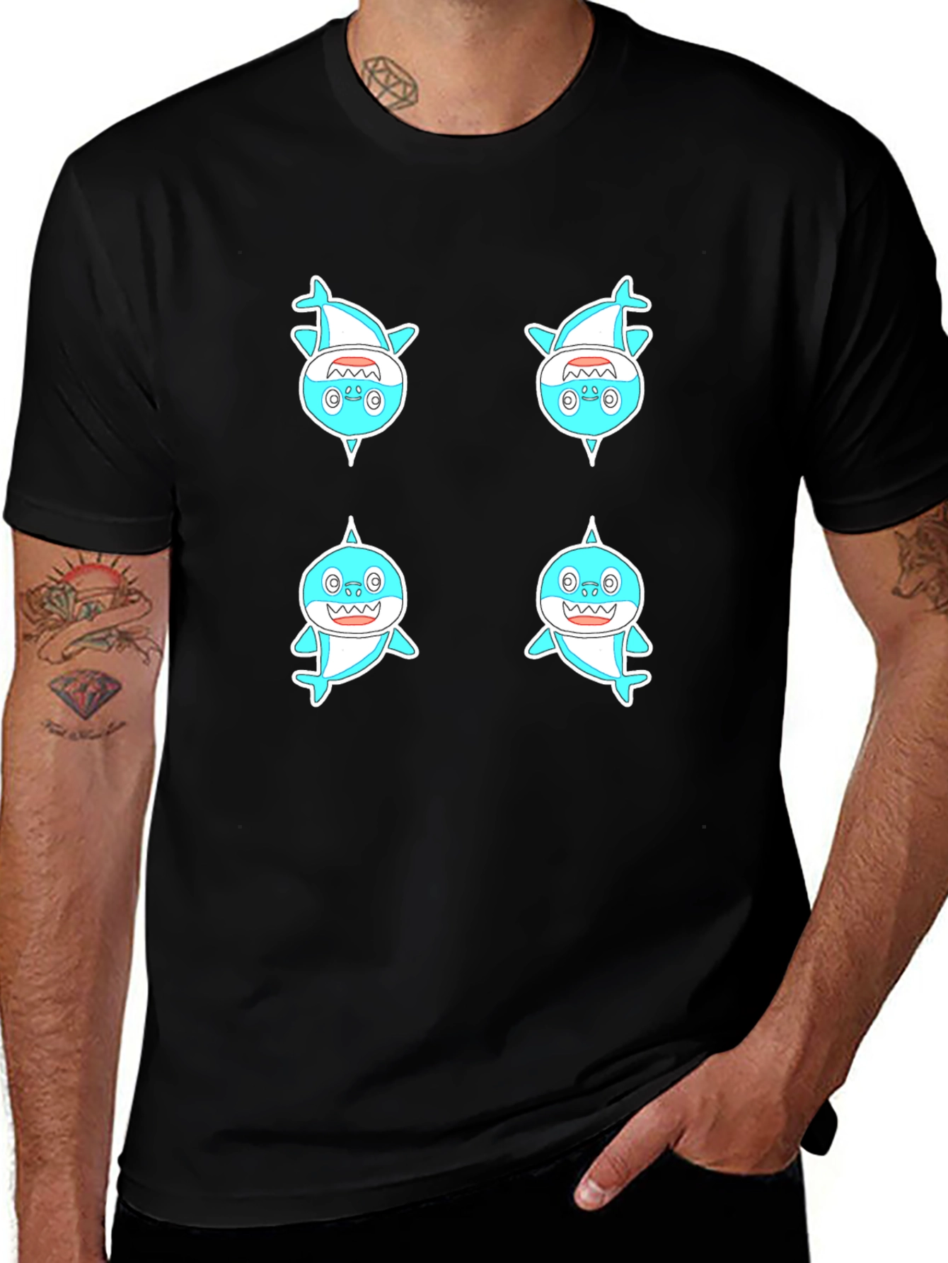 Baby Shark Graphic Tee - Mens Black T-Shirt