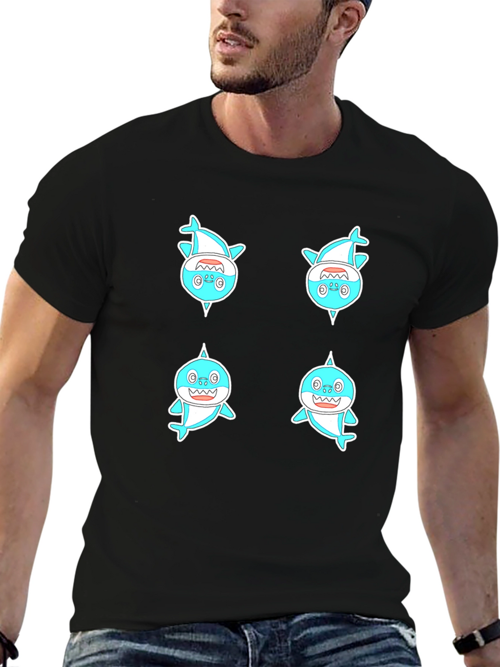 Baby Shark Graphic Tee - Mens Black T-Shirt