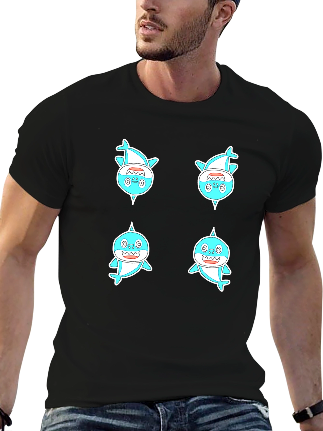 Baby Shark Graphic Tee - Mens Black T-Shirt