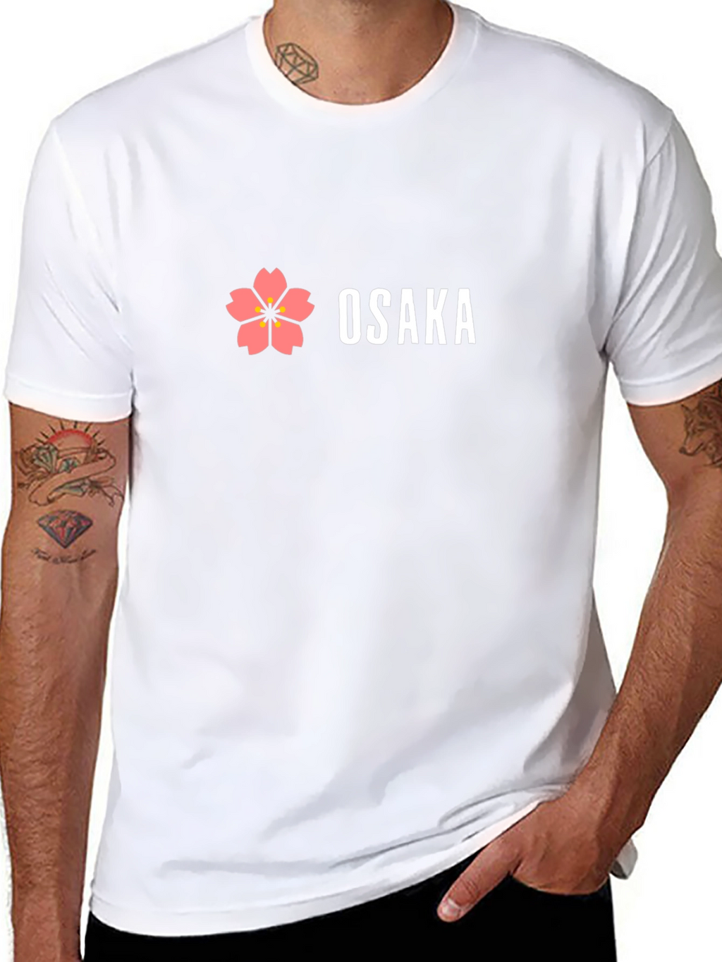 Osaka Flower Graphic Black T-Shirt