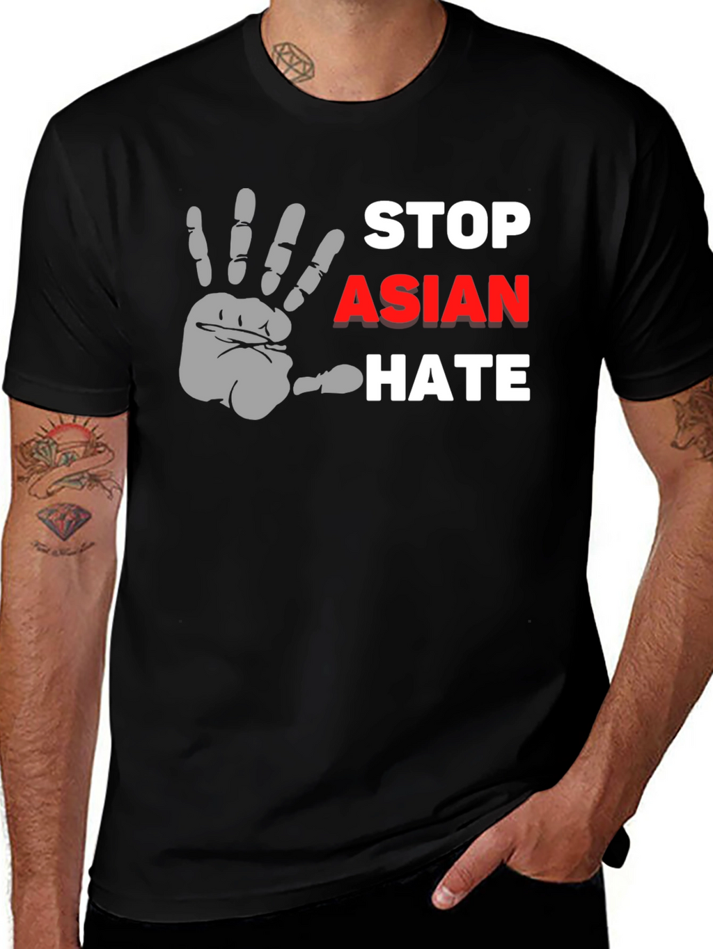 Stop Asian Hate Awareness T-Shirt - Black