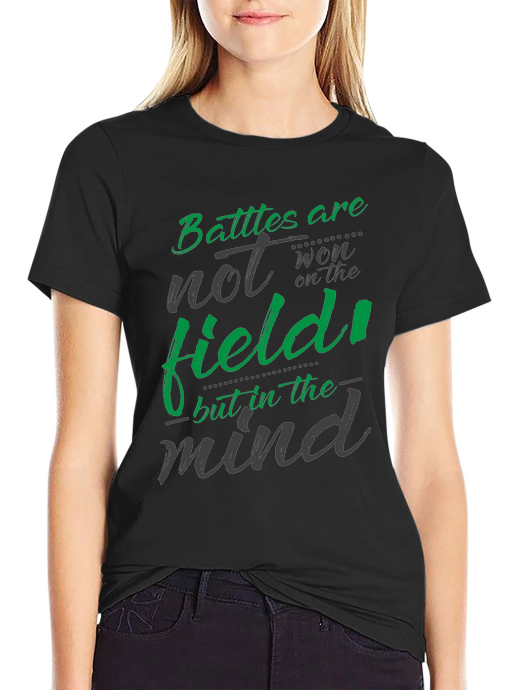 Battles are won in the mind Black T-shirt