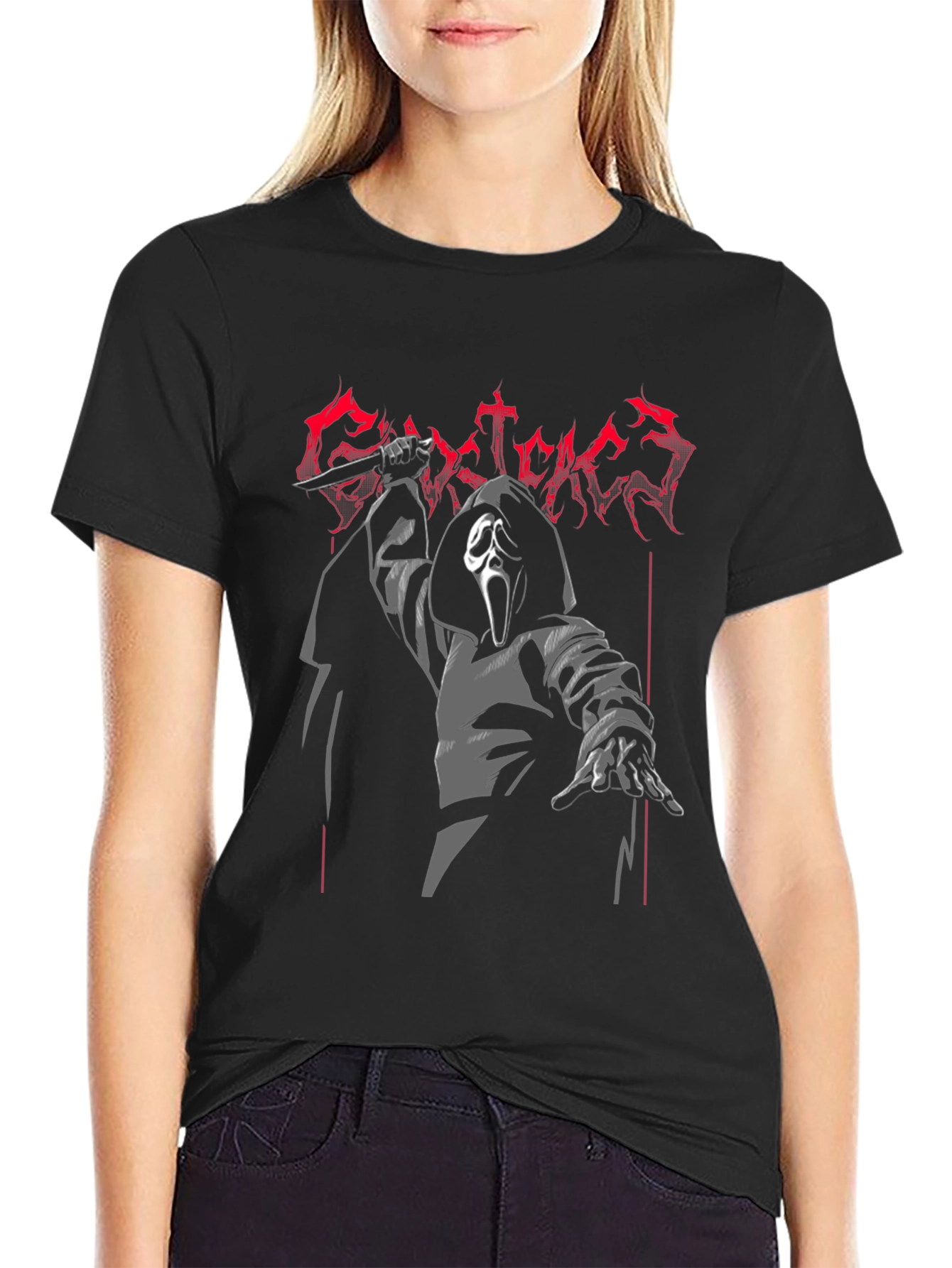 Ghost Face Graphic Tee - Horror Movie Fan T-Shirt