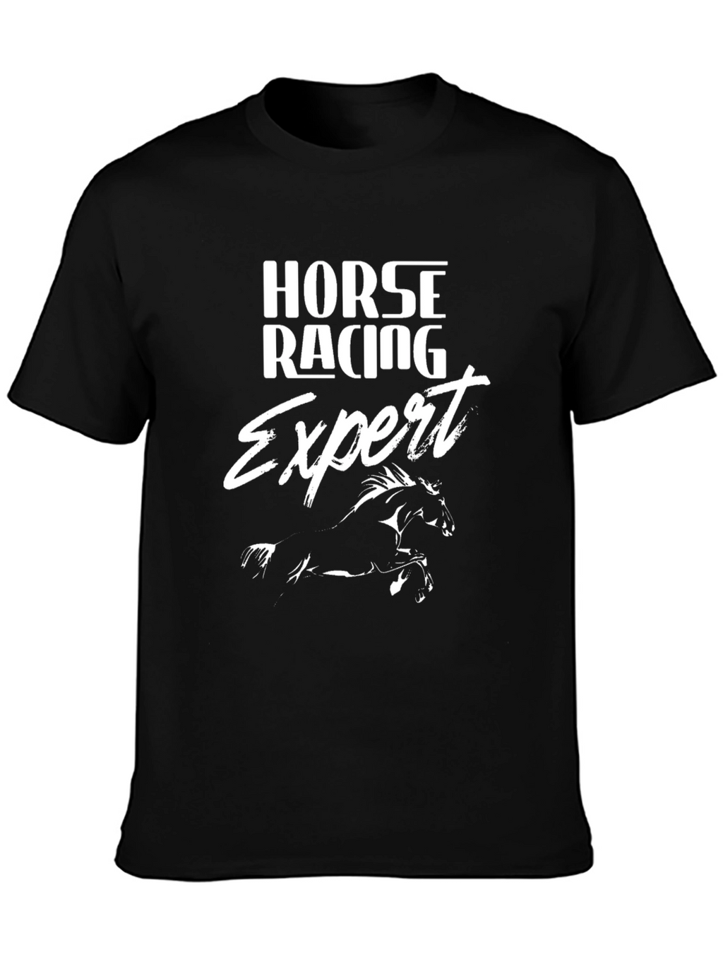 Horse Racing Expert Black Graphic Tee