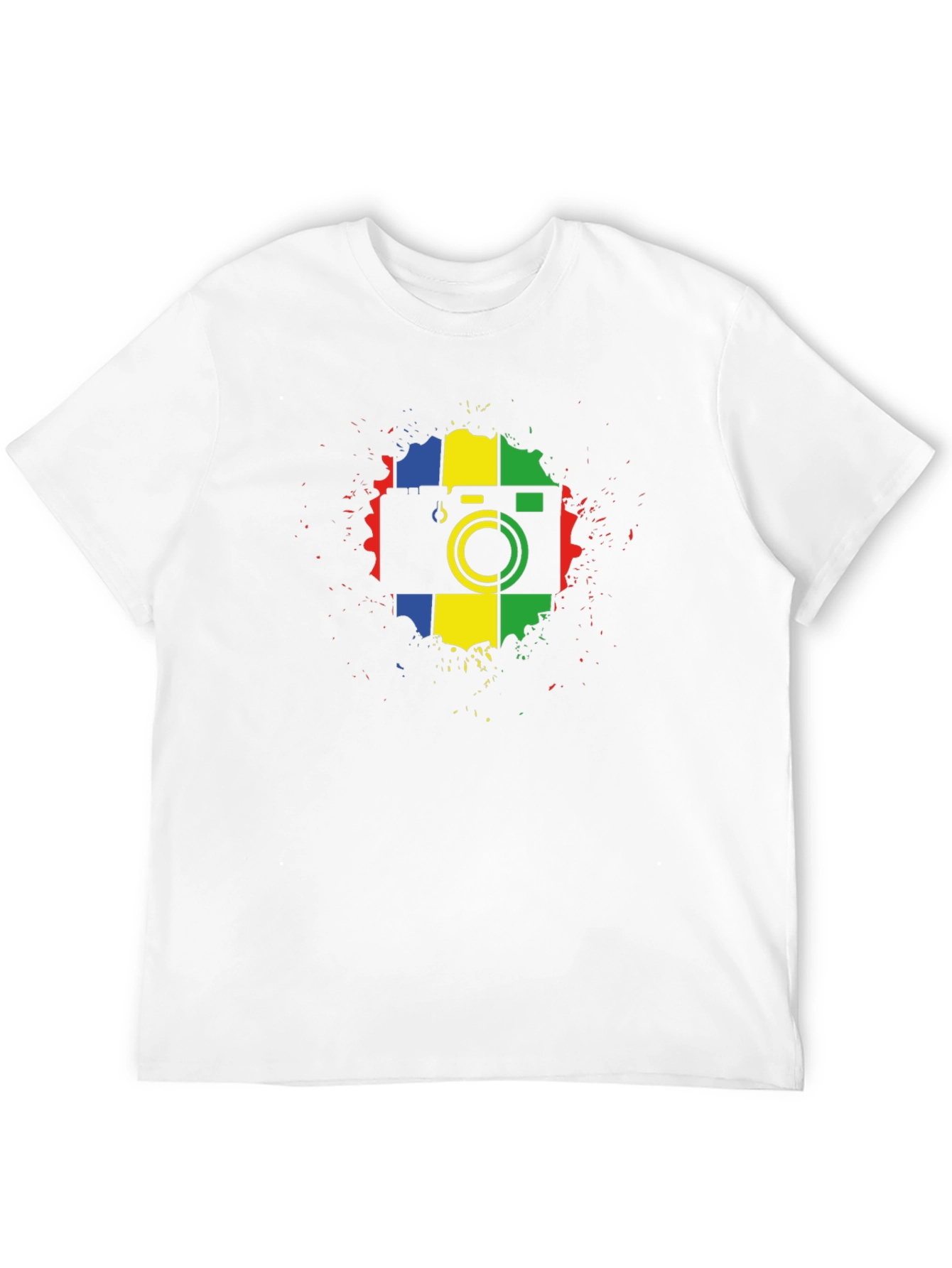 Retro Camera Graphic Tee - Black Cotton T-Shirt