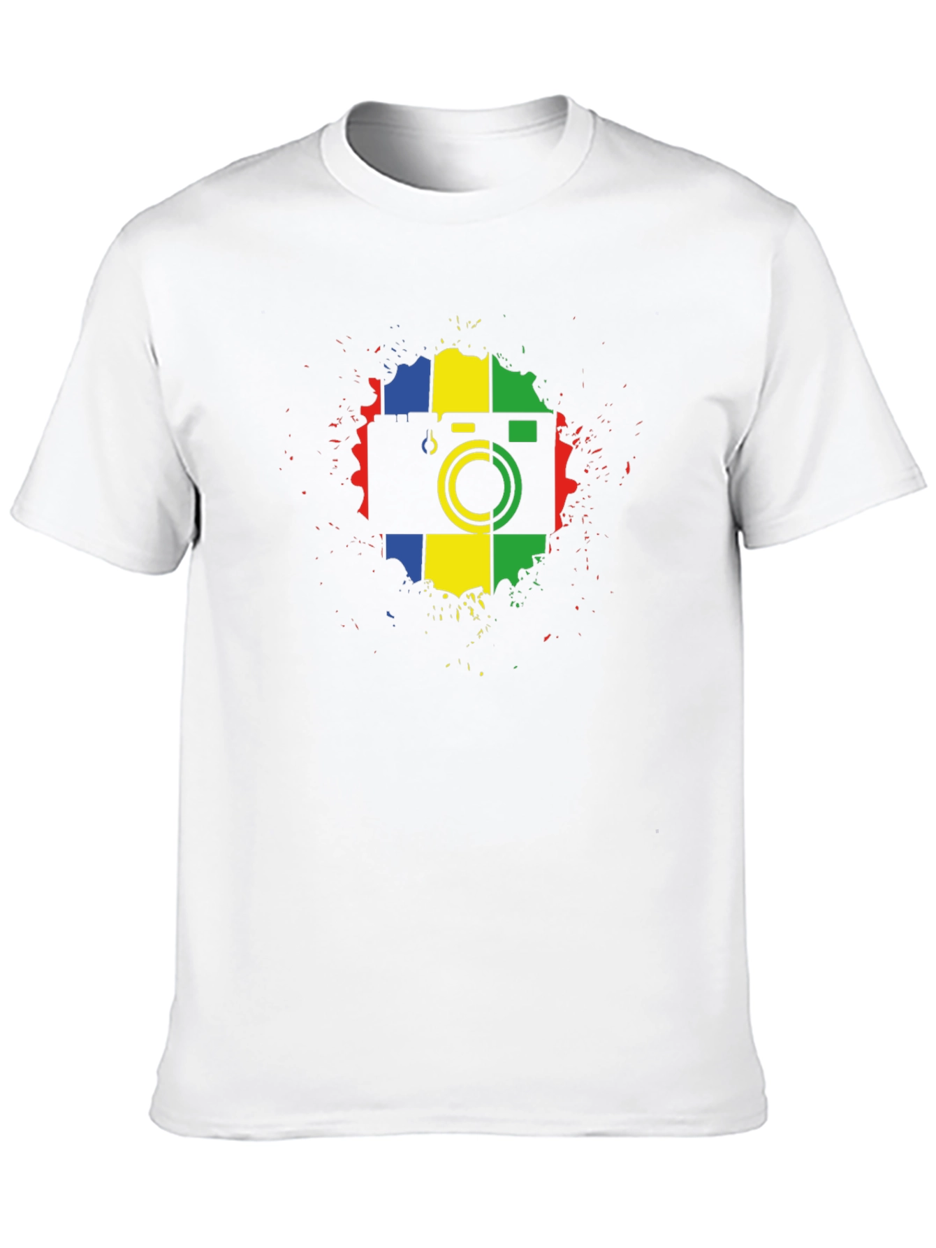 Retro Camera Graphic Tee - Black Cotton T-Shirt