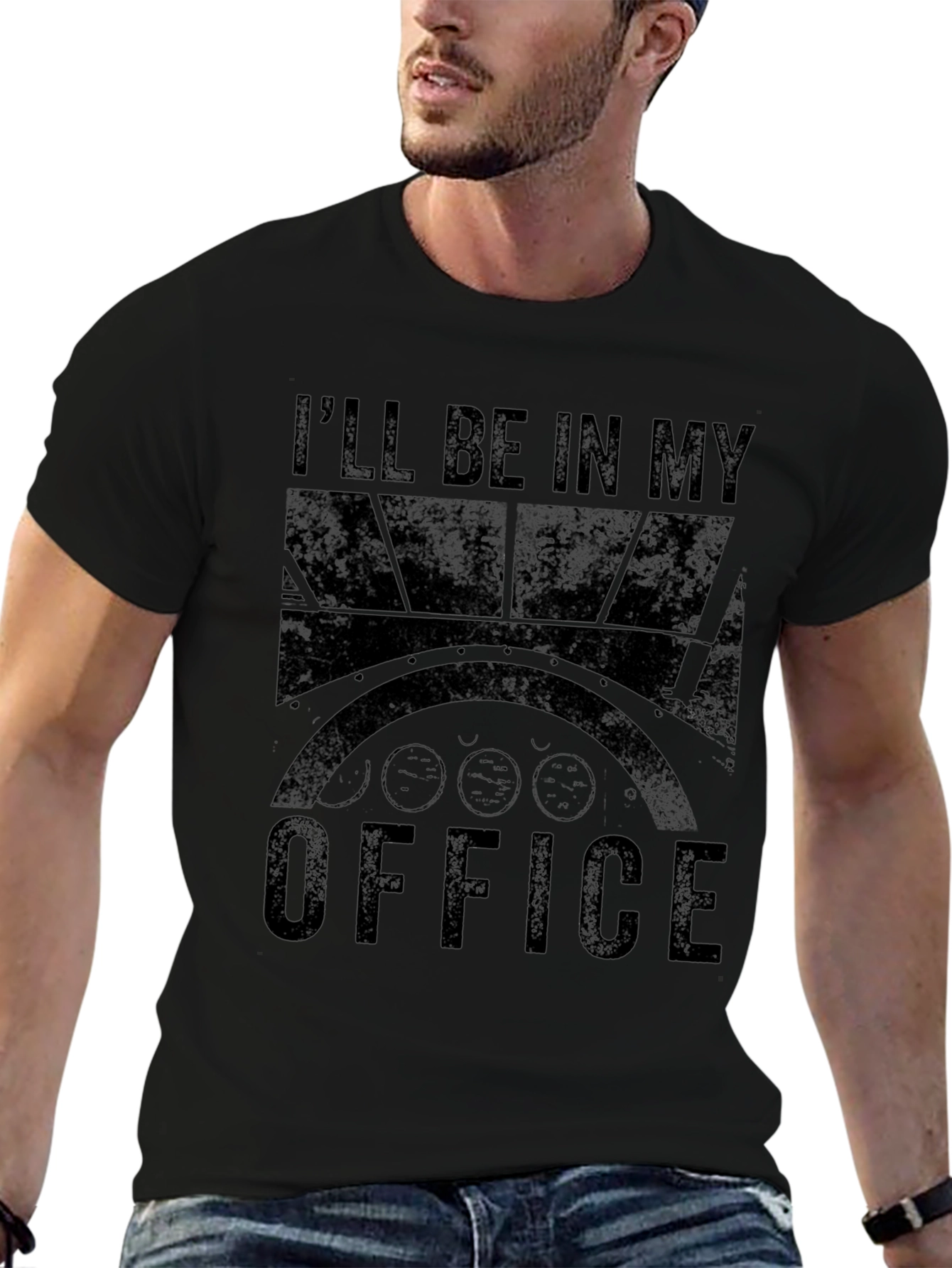 Ill Be In My Office Black Graphic Tee
