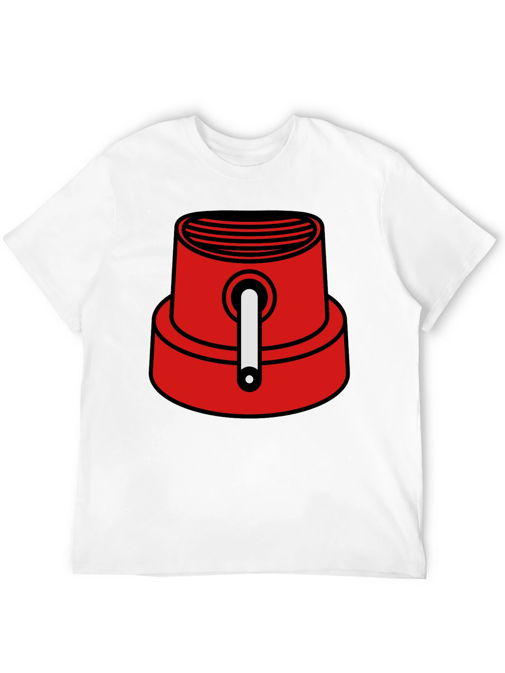 Red Spray Paint Cap Graphic Tee - Urban Style