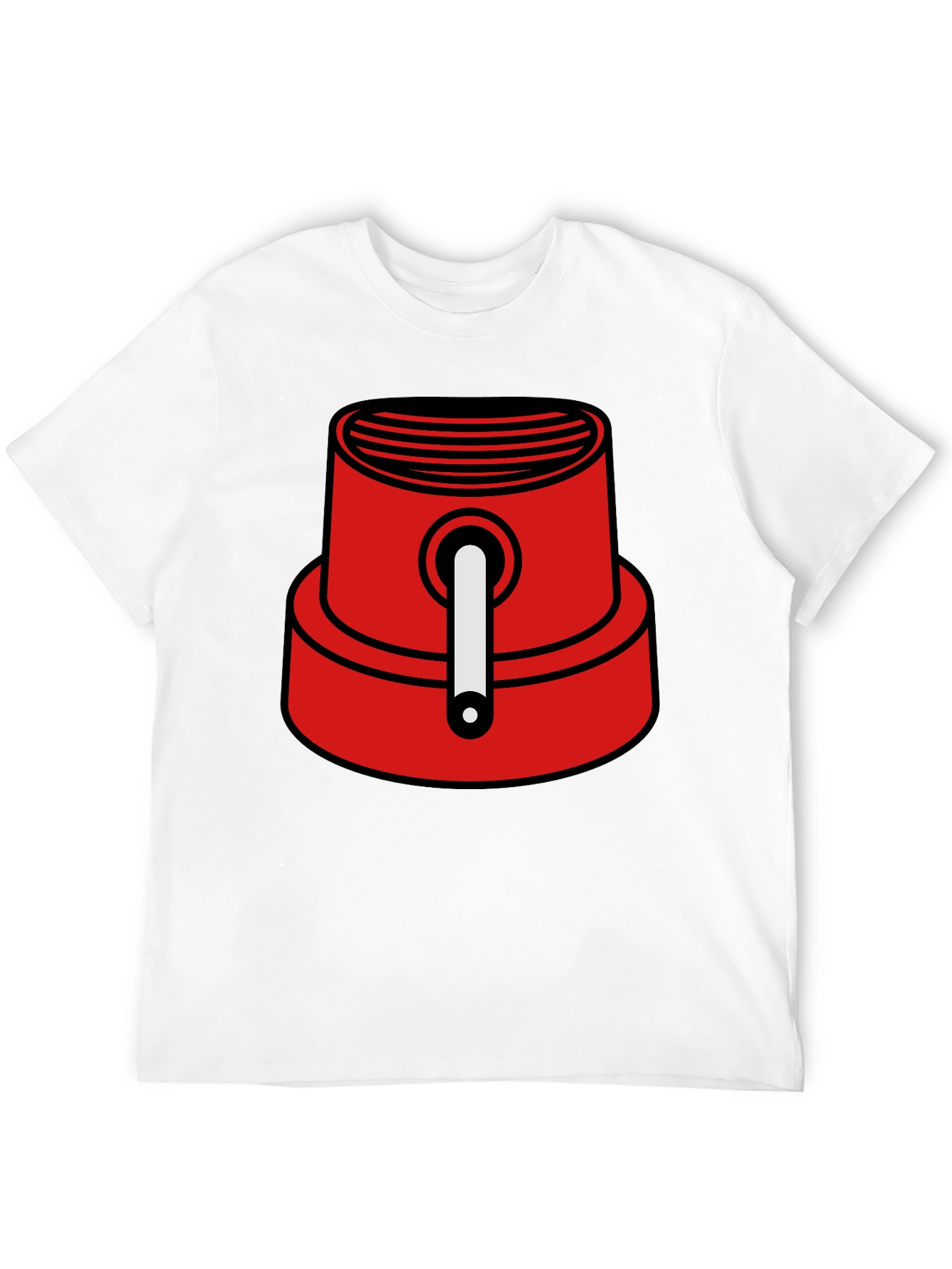 Red Spray Paint Cap Graphic Tee - Urban Style