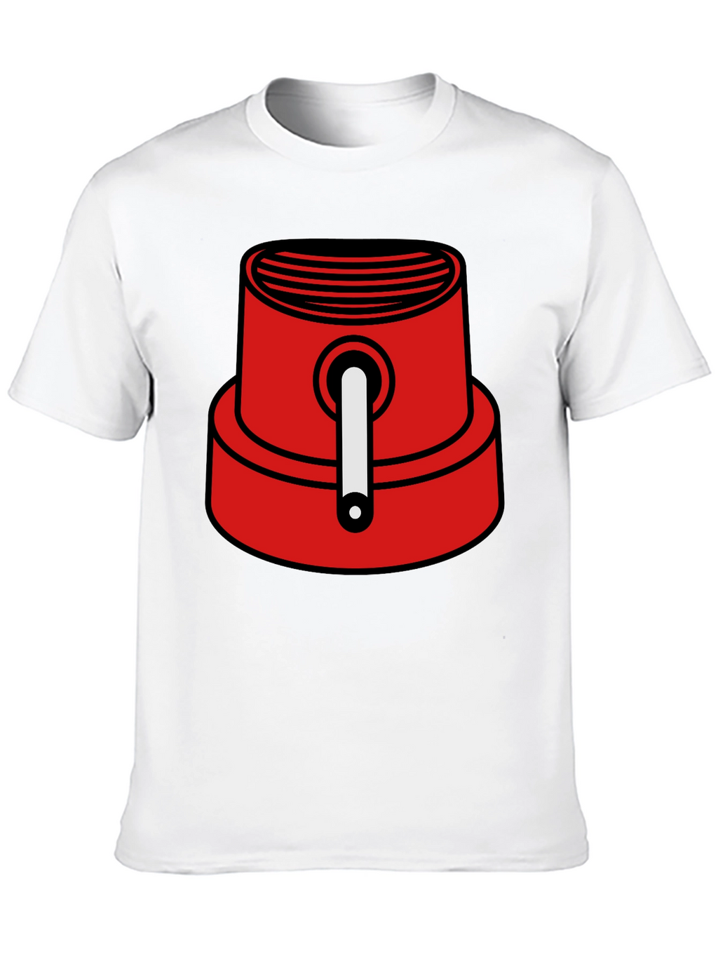 Red Spray Paint Cap Graphic Tee - Urban Style
