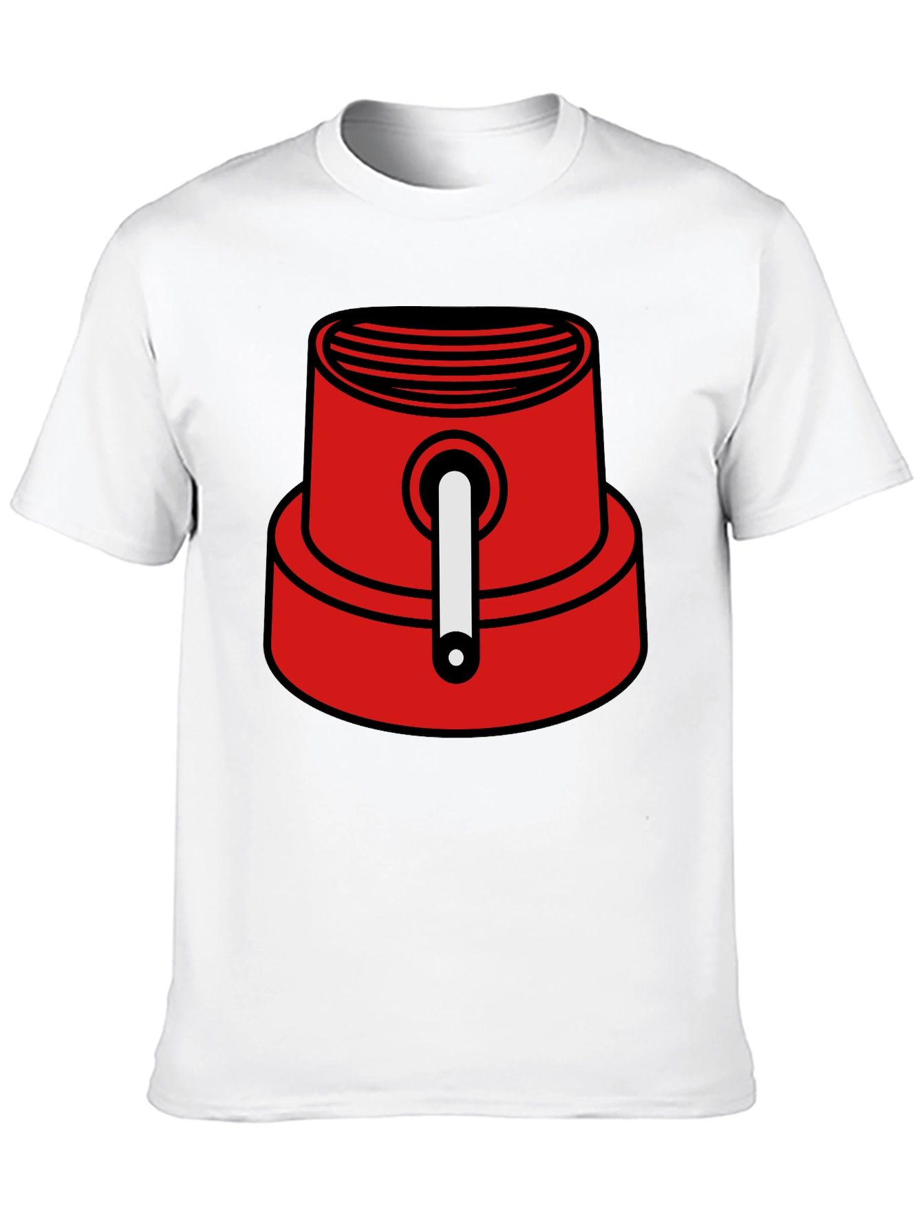 Red Spray Paint Cap Graphic Tee - Urban Style