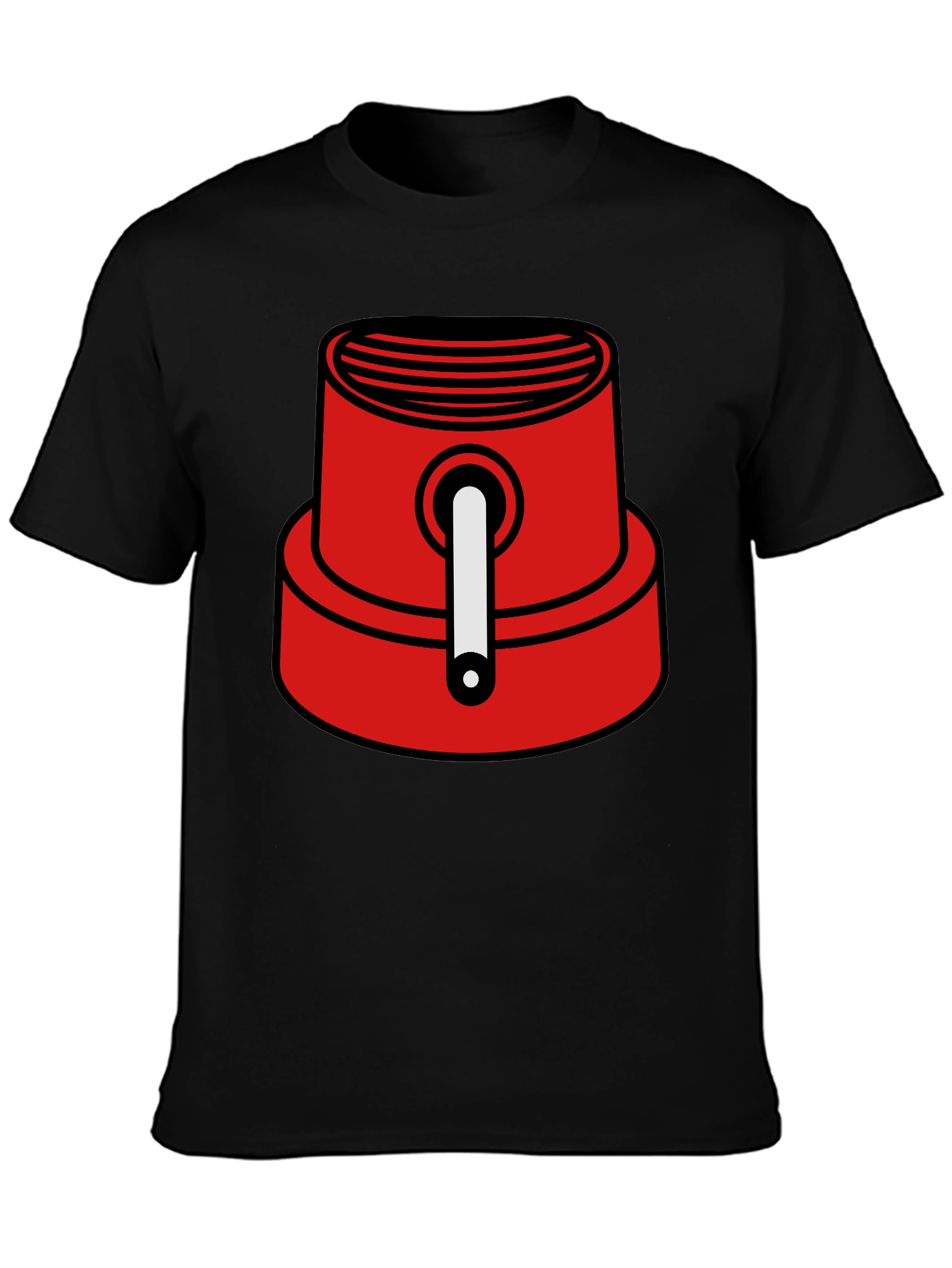 Red Spray Paint Cap Graphic Tee - Urban Style