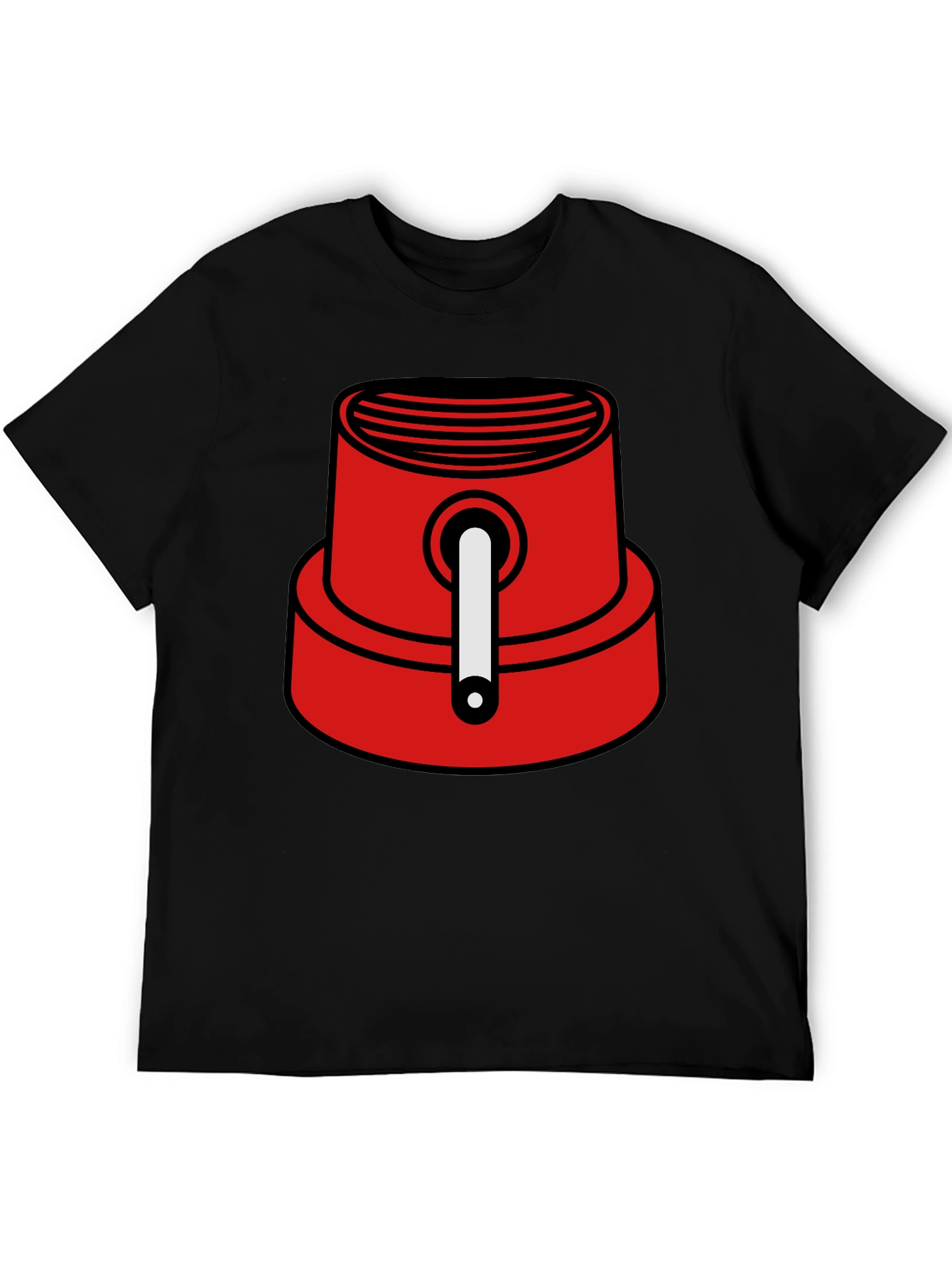 Red Spray Paint Cap Graphic Tee - Urban Style