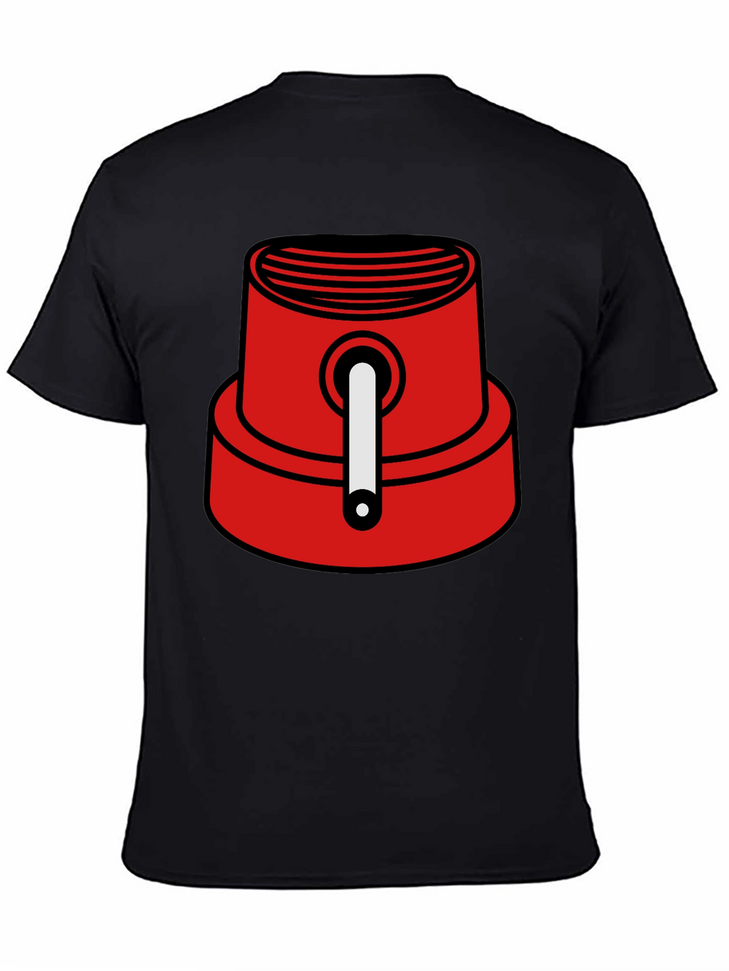 Red Spray Paint Cap Graphic Tee - Urban Style