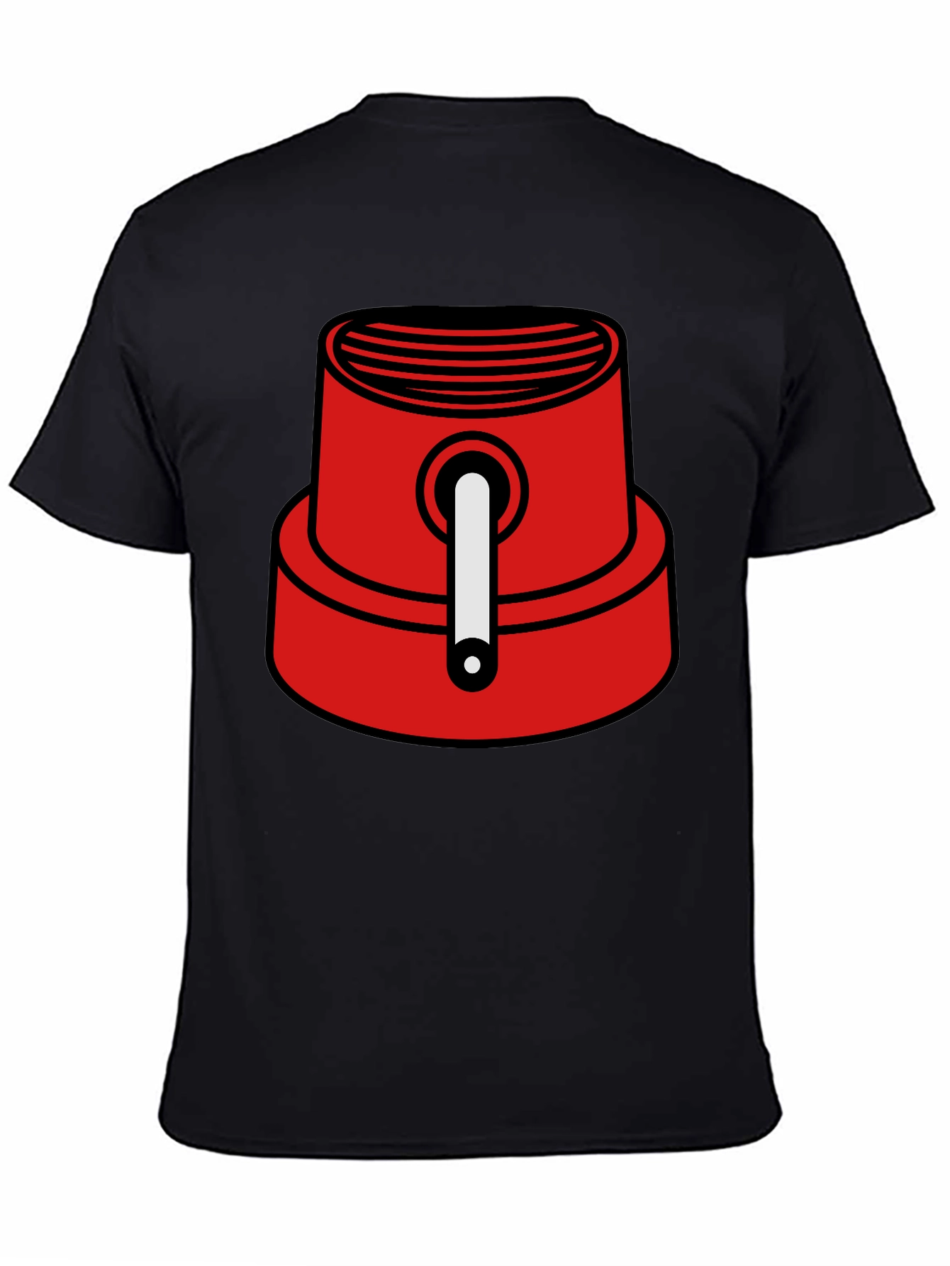 Red Spray Paint Cap Graphic Tee - Urban Style