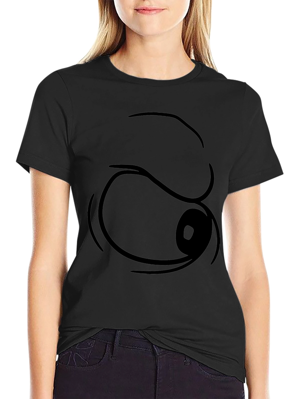 Funny Cartoon Eye T-Shirt - Black Graphic Tee