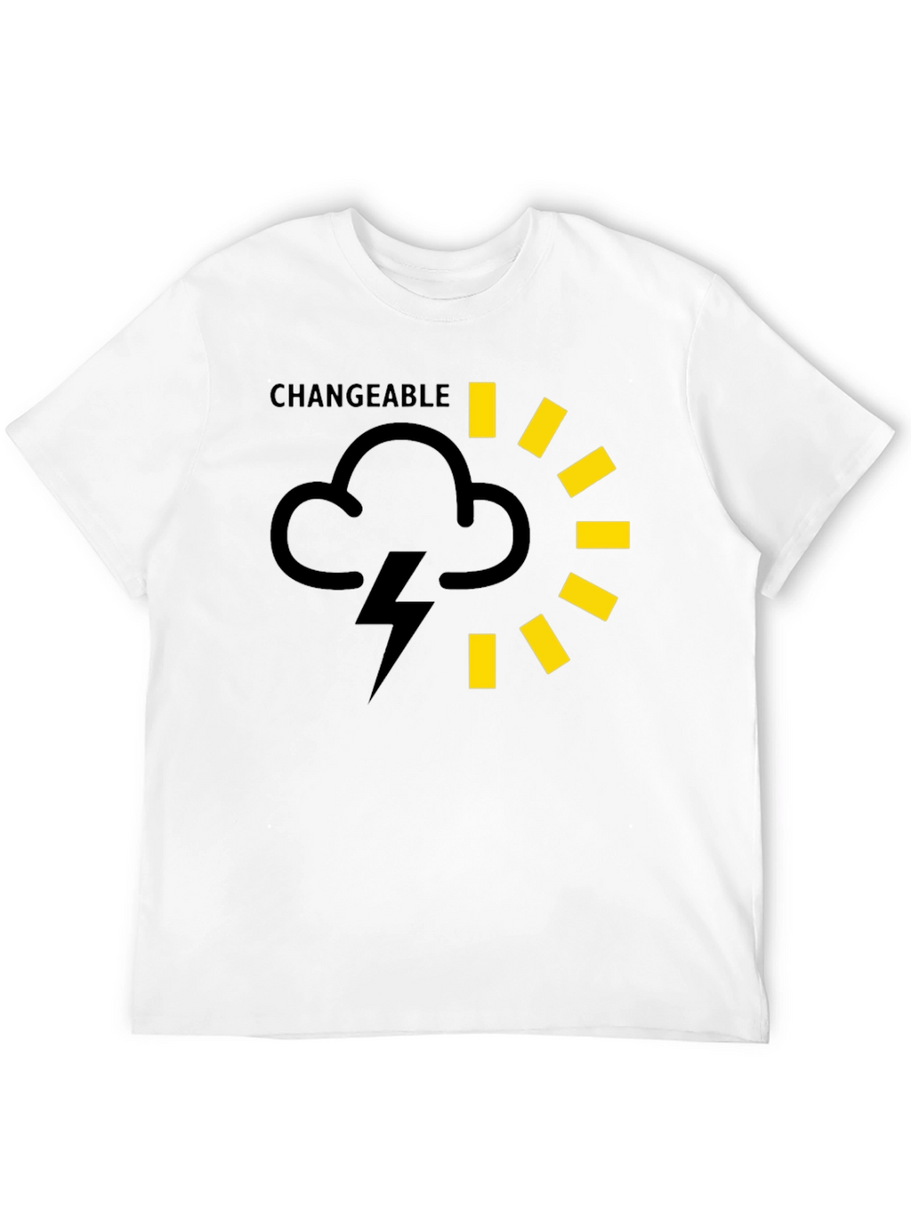 Changeable Weather Graphic Tee - Black Cotton T-Shirt