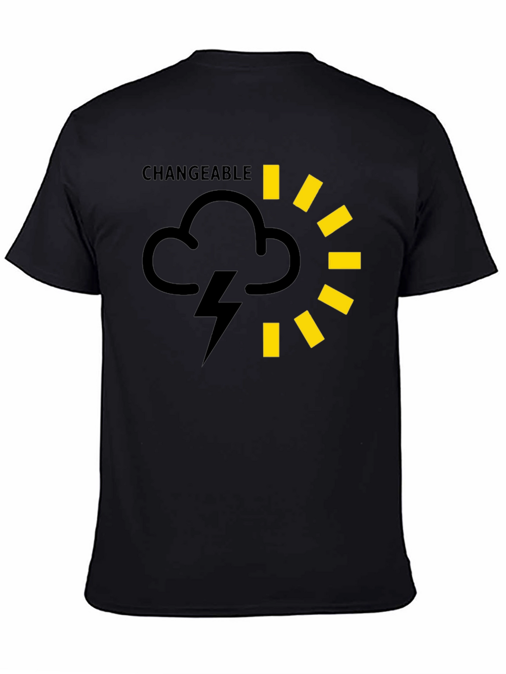 Changeable Weather Graphic Tee - Black Cotton T-Shirt