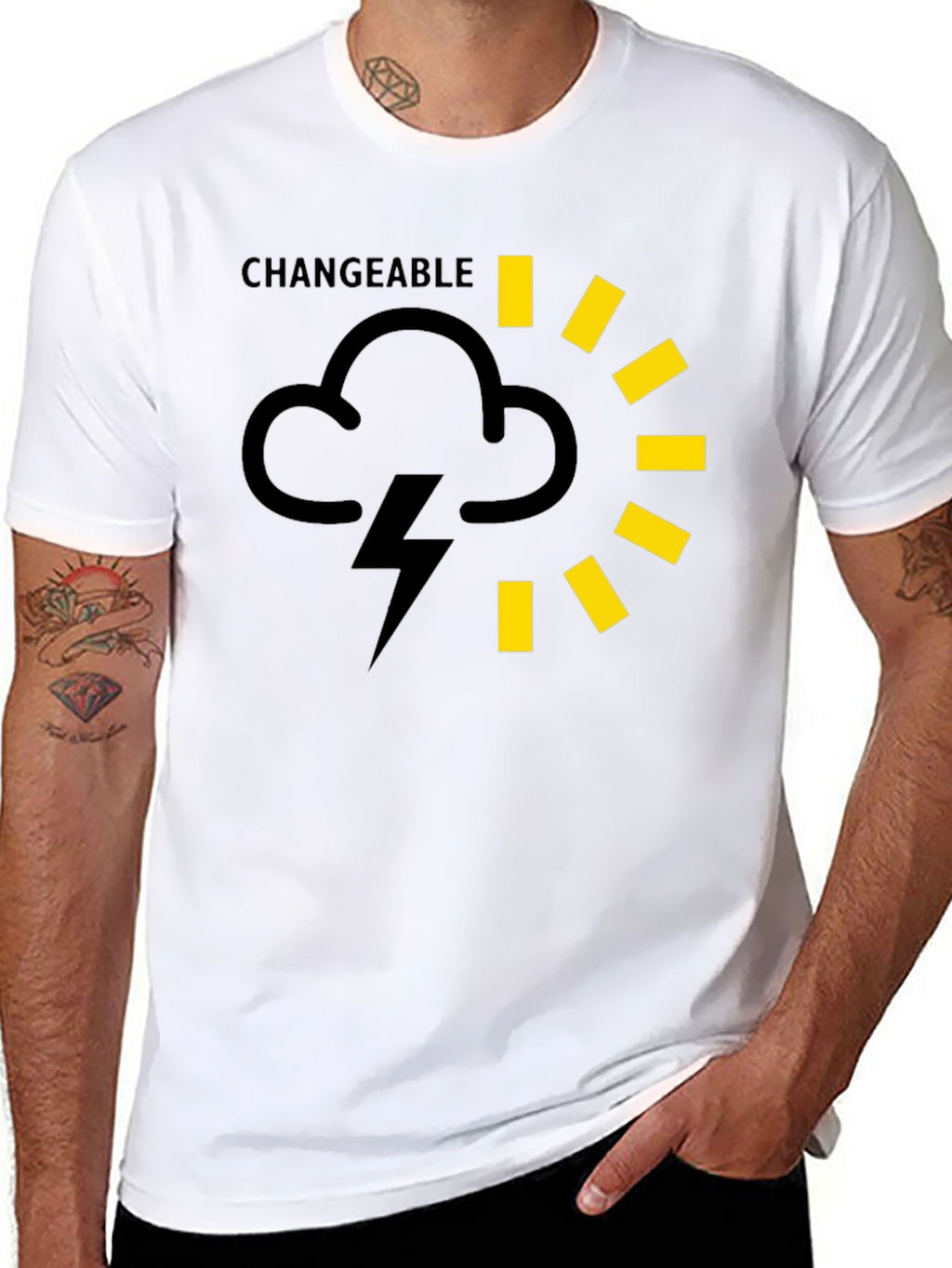 Changeable Weather Graphic Tee - Black Cotton T-Shirt