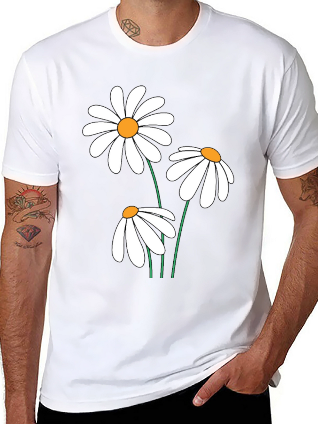 Daisy Graphic Tee - Black Cotton Comfort