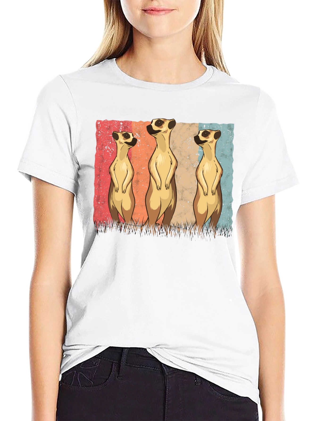 Meerkat Trio Graphic Tee - Mens Black T-Shirt