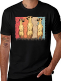 Meerkat Trio Graphic Tee - Mens Black T-Shirt