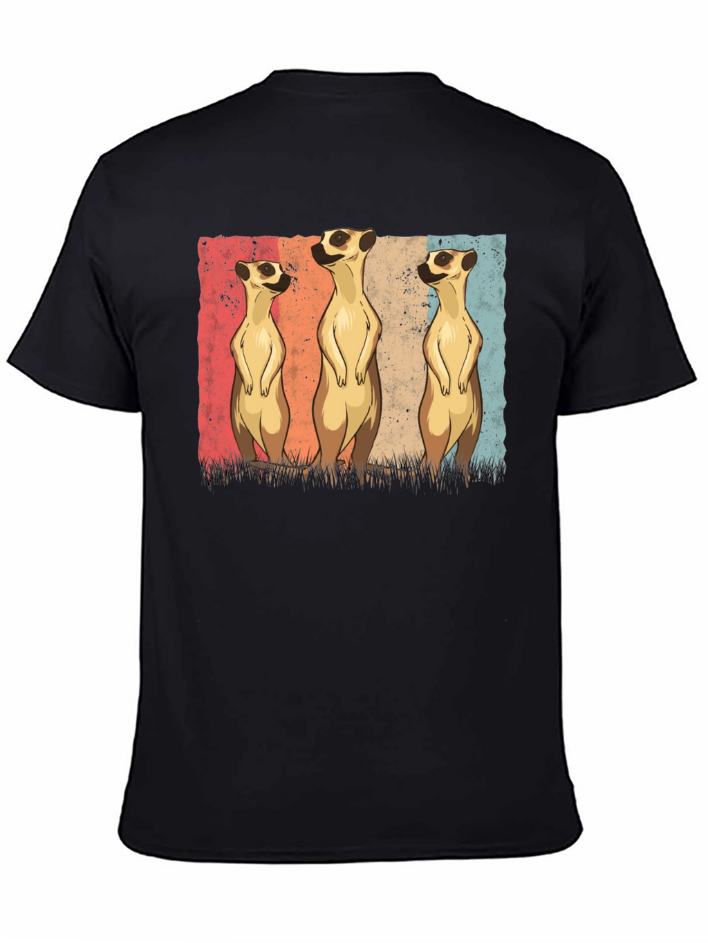 Meerkat Trio Graphic Tee - Mens Black T-Shirt