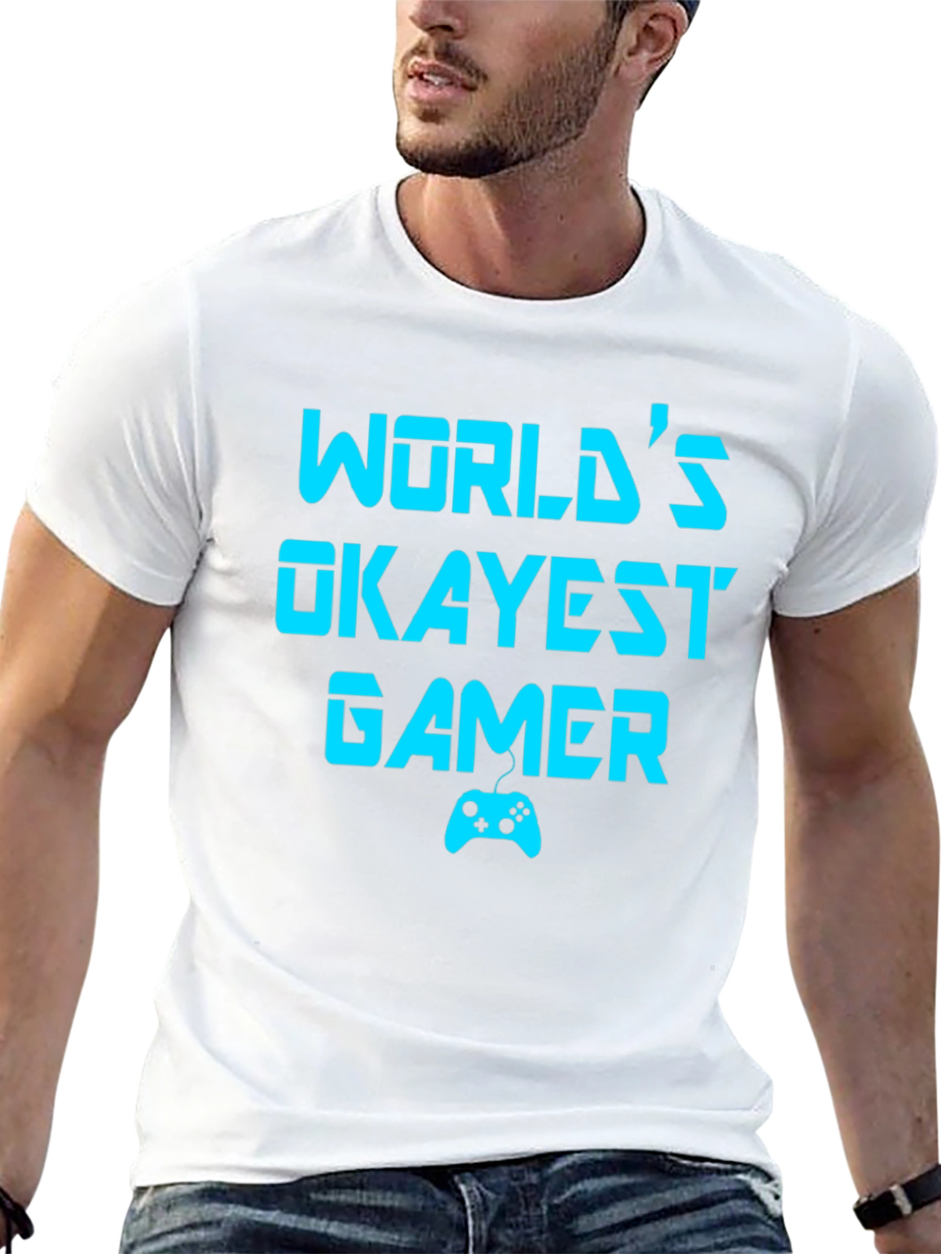 Worlds Okayest Gamer T-Shirt - Funny Gaming Tee