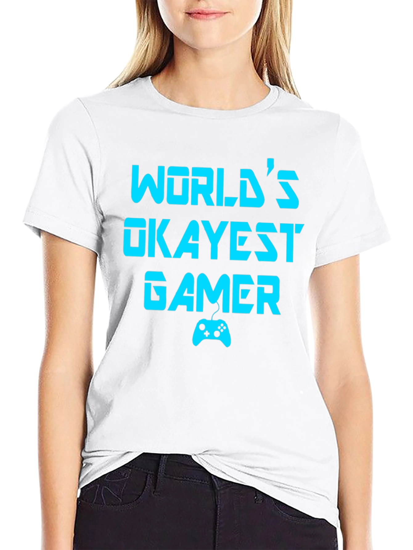 Worlds Okayest Gamer T-Shirt - Funny Gaming Tee