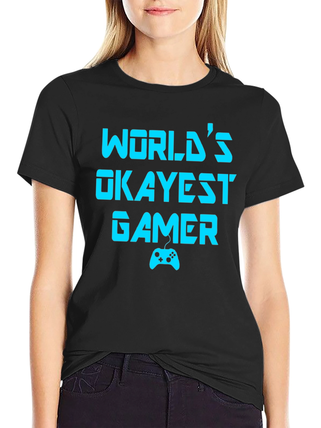 Worlds Okayest Gamer T-Shirt - Funny Gaming Tee