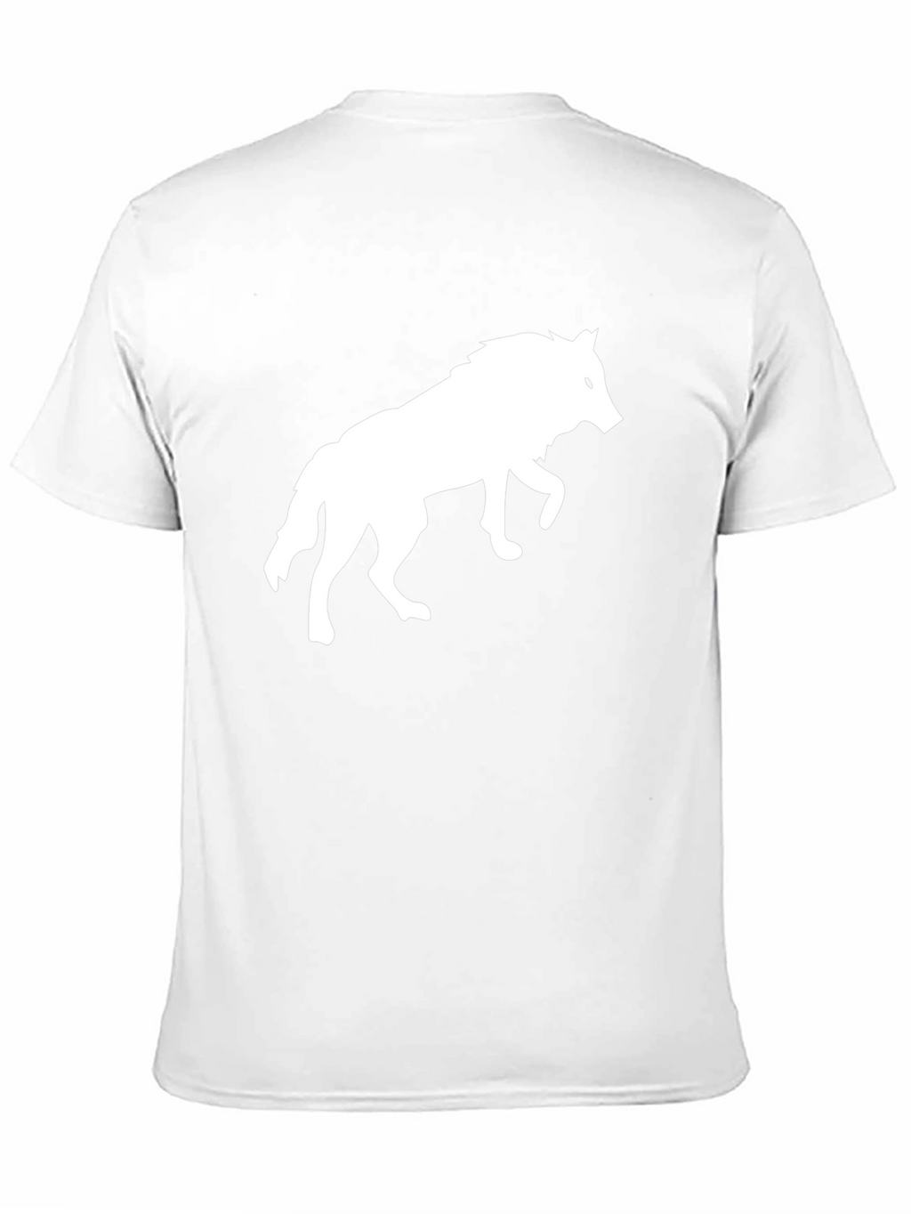 Black T-Shirt with White Wolf Graphic