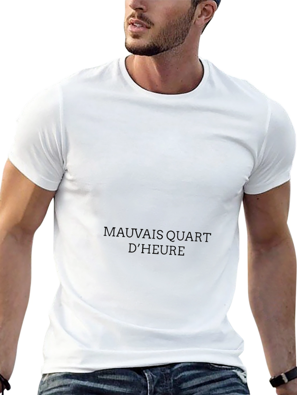 Black Graphic Tee - Mauvais Quart DHeure Casual Style