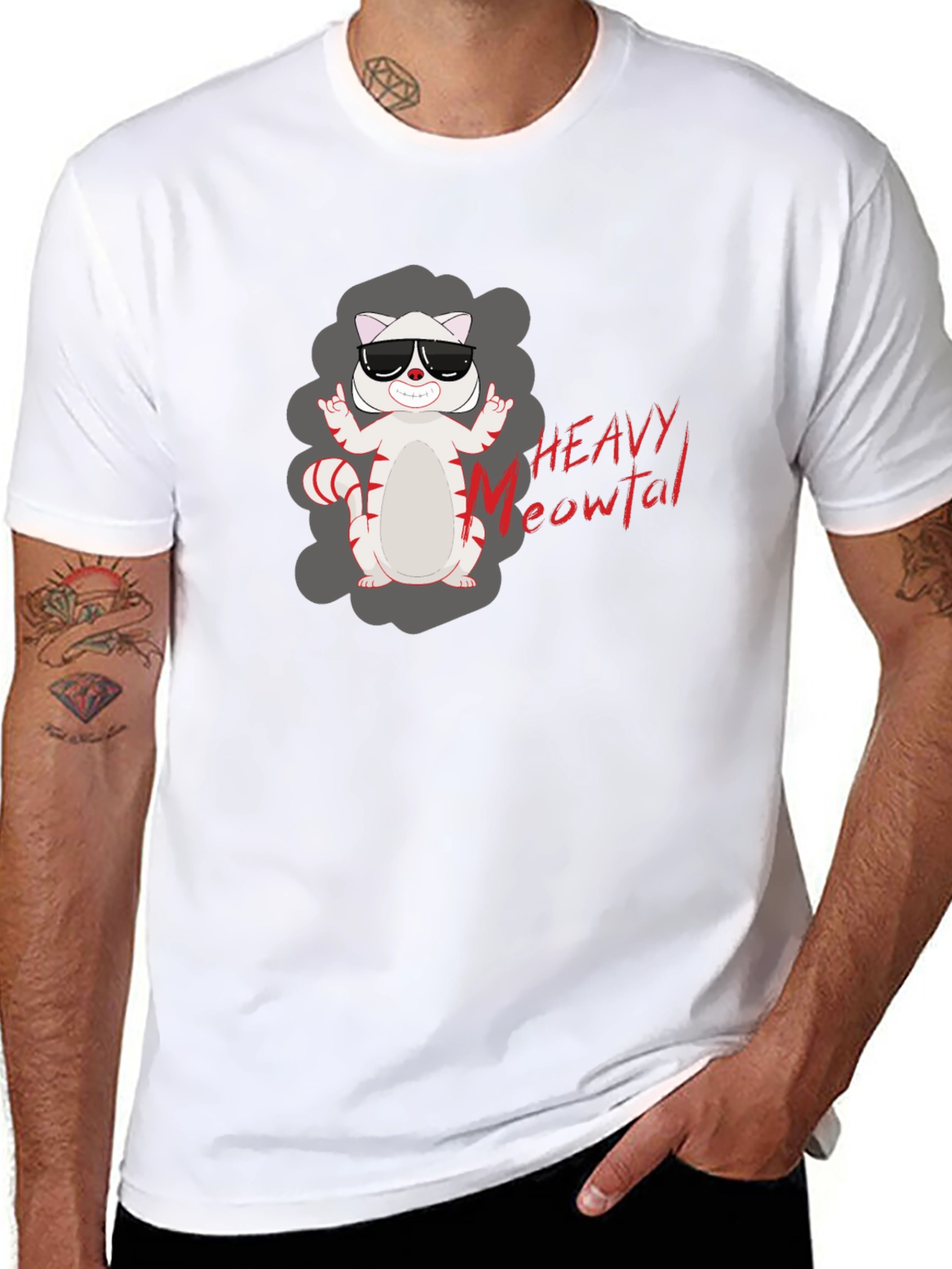 Heavy Meowtal T-Shirt - Rocker Cat Tee