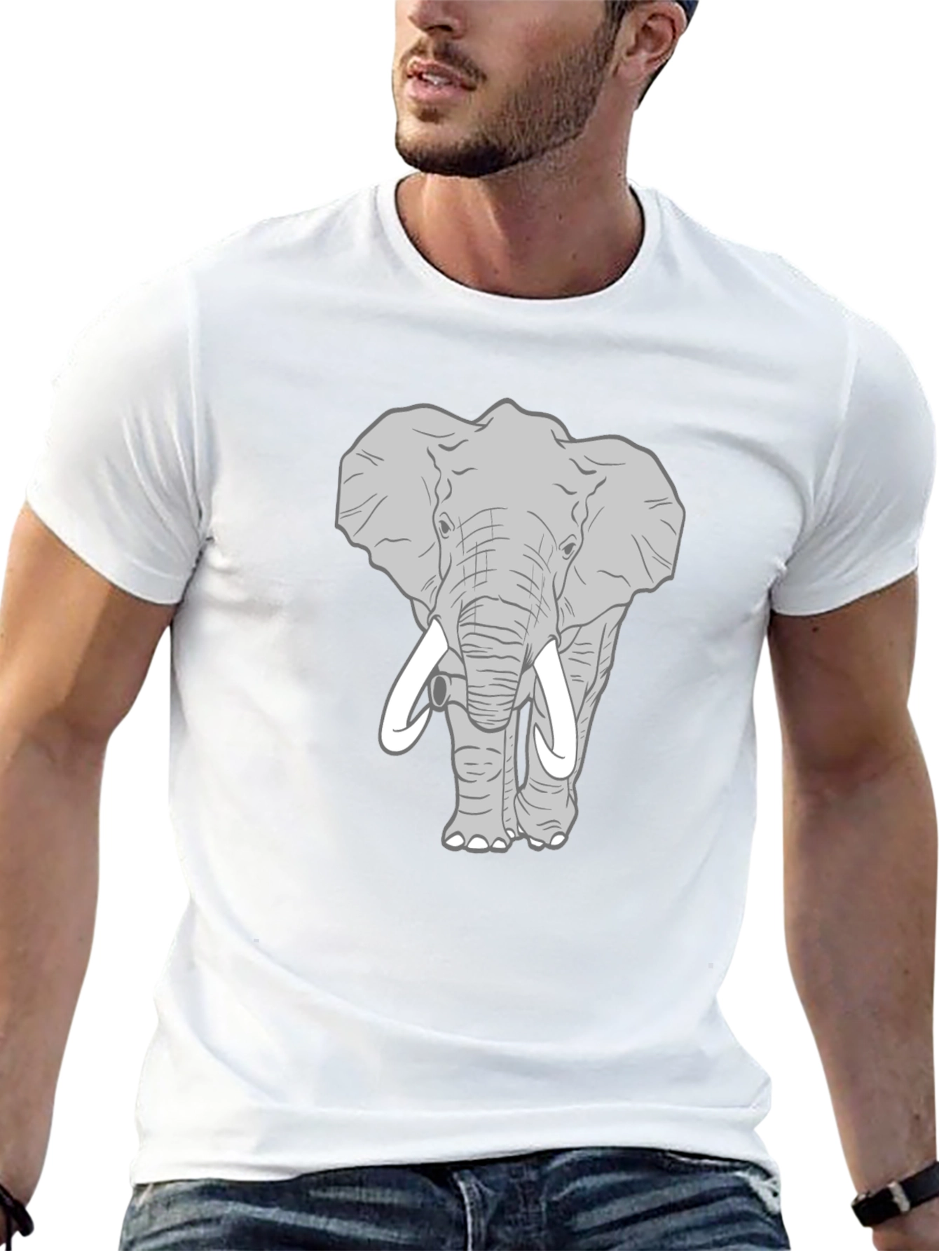 Elephant Graphic Print Mens T-Shirt