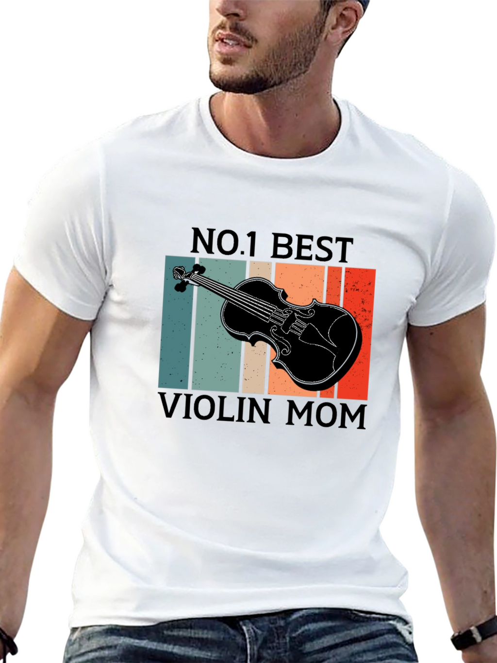 No. 1 Best Violin Mom T-Shirt - Retro Design