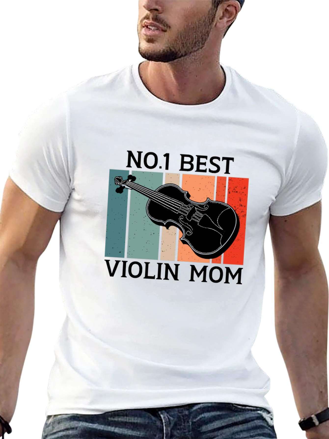 No. 1 Best Violin Mom T-Shirt - Retro Design