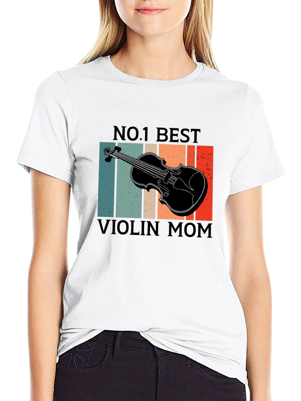 No. 1 Best Violin Mom T-Shirt - Retro Design
