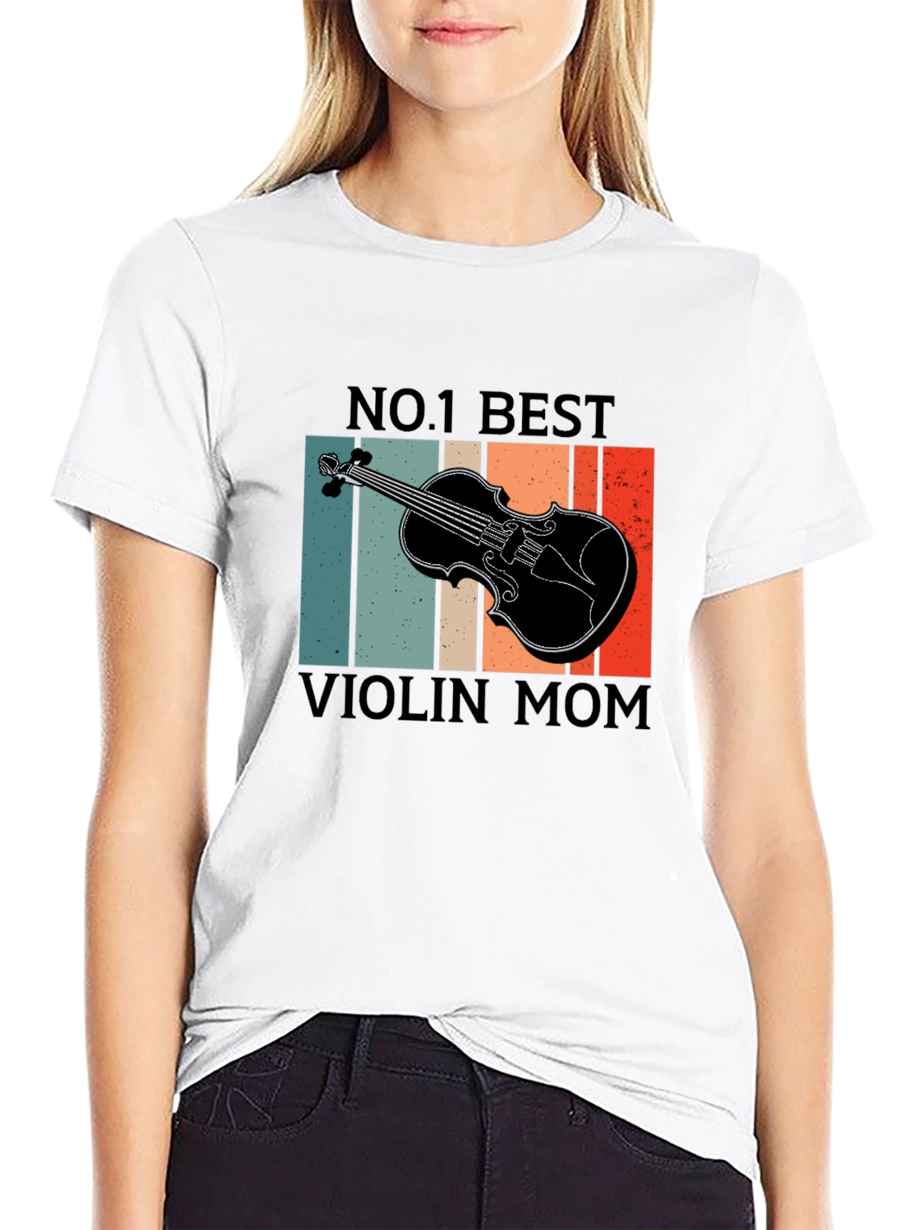 No. 1 Best Violin Mom T-Shirt - Retro Design