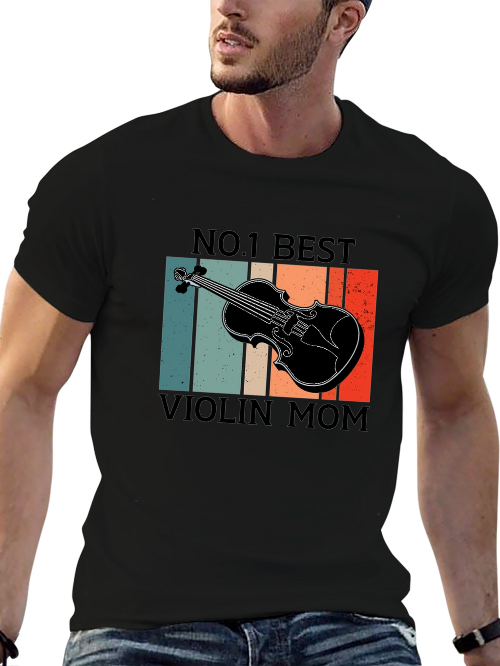 No. 1 Best Violin Mom T-Shirt - Retro Design