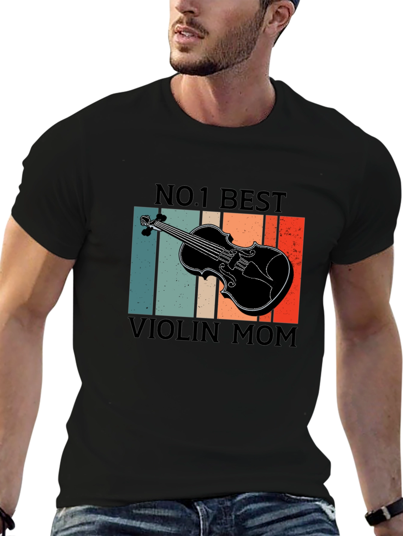 No. 1 Best Violin Mom T-Shirt - Retro Design