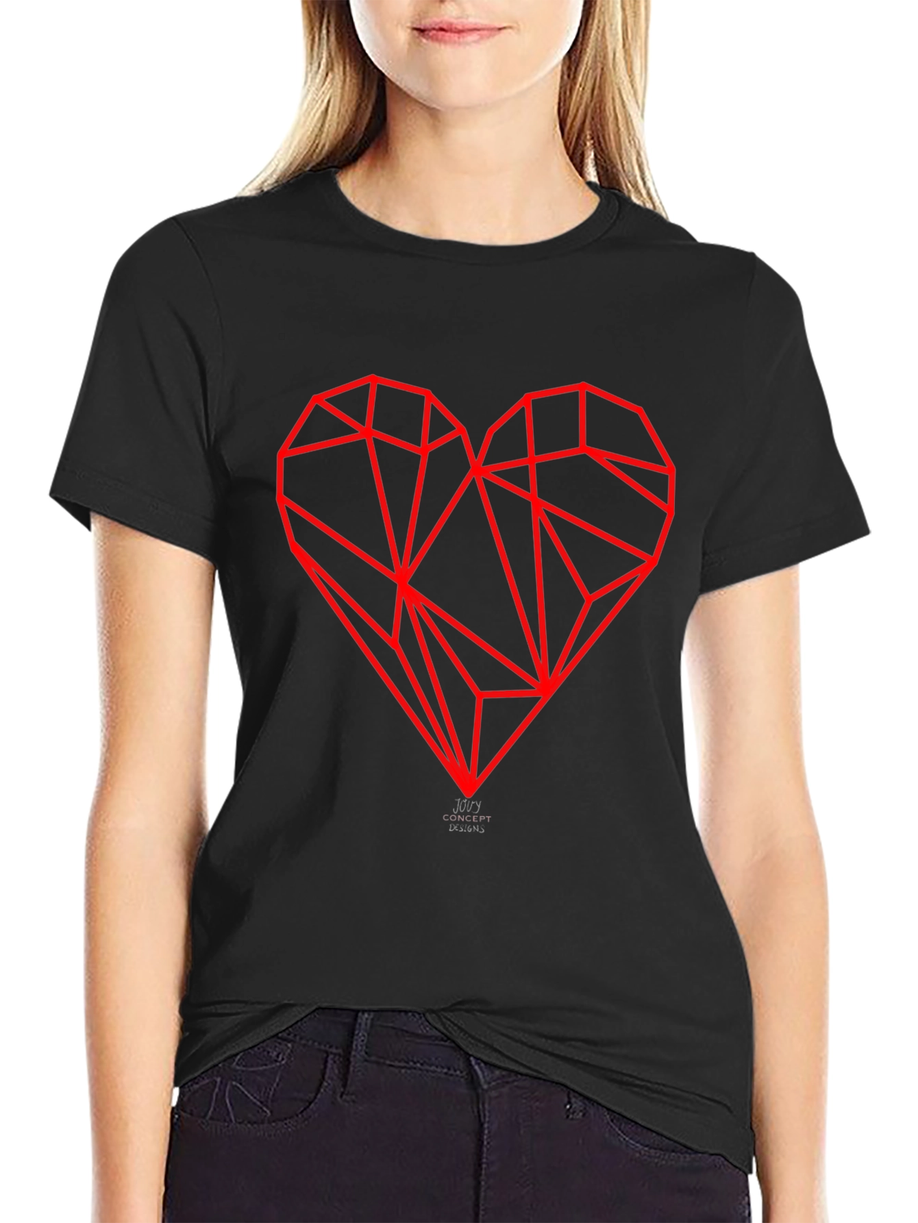 Geometric Heart Graphic Tee - Modern Streetwear