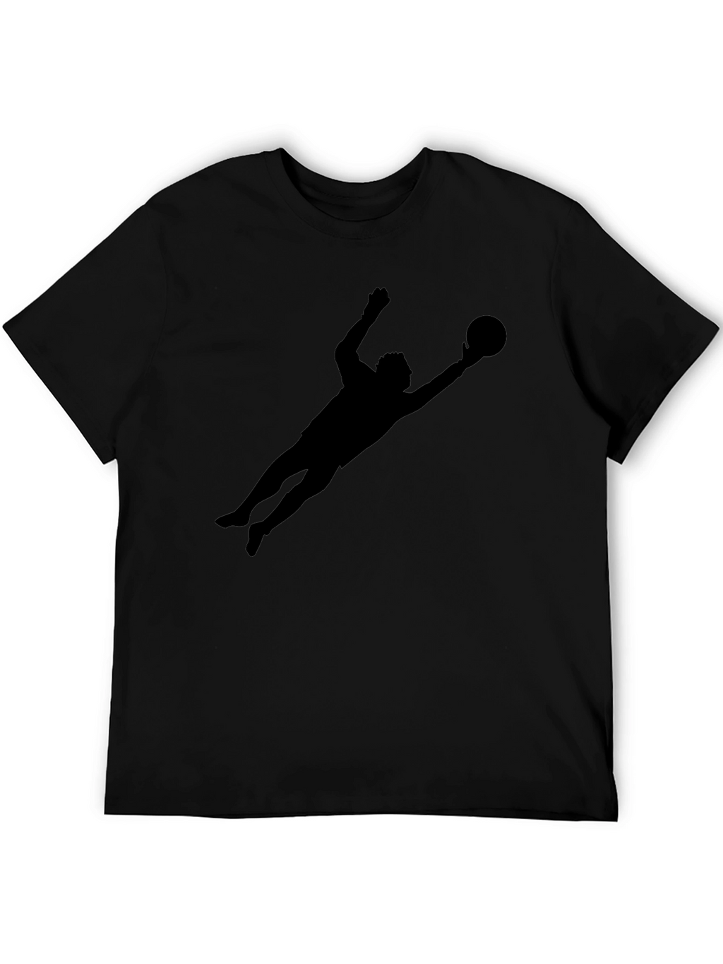 Goalkeeper Silhouette T-Shirt - Sleek Black Tee