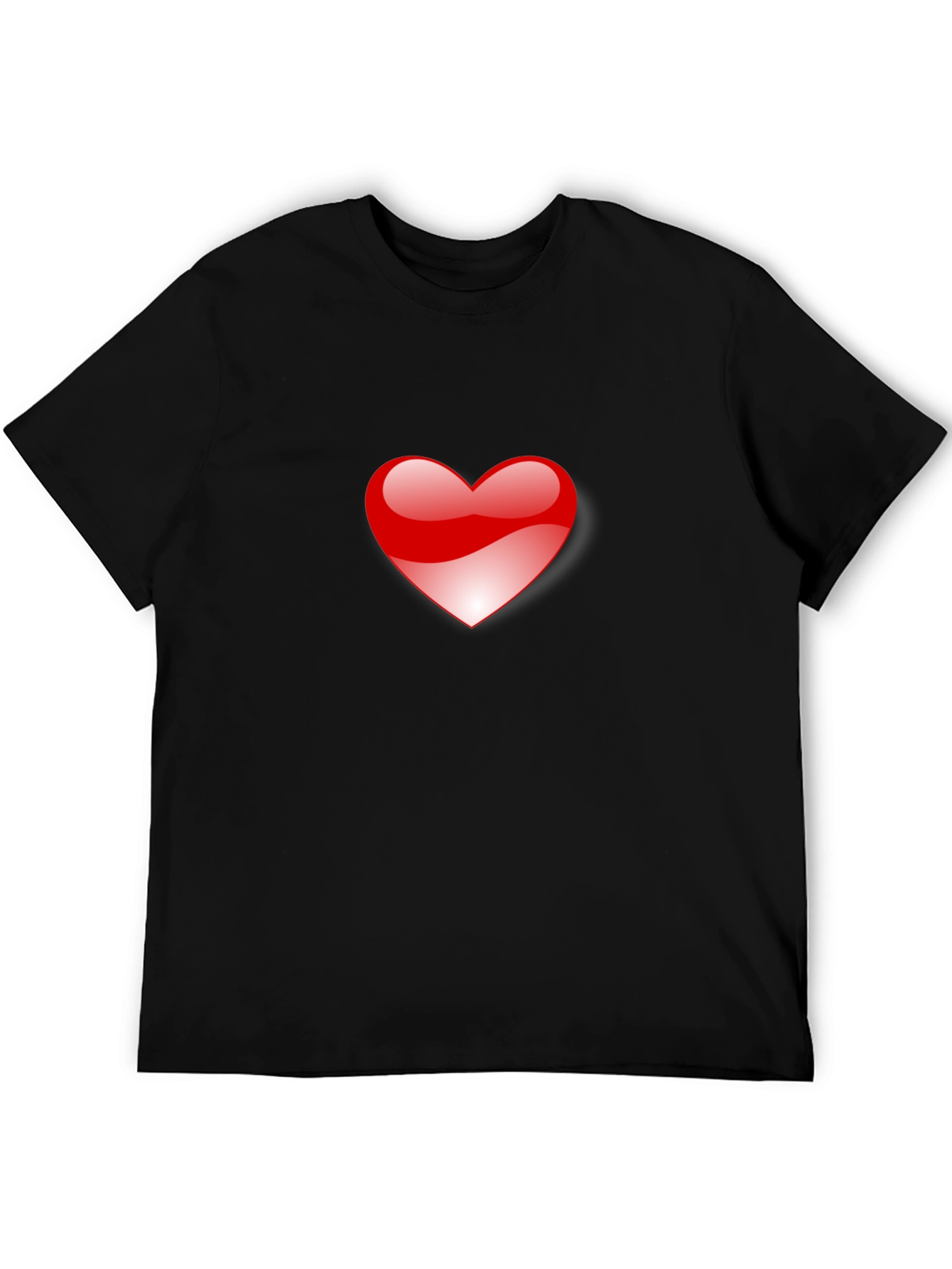 Heart Graphic Black T-Shirt for Men