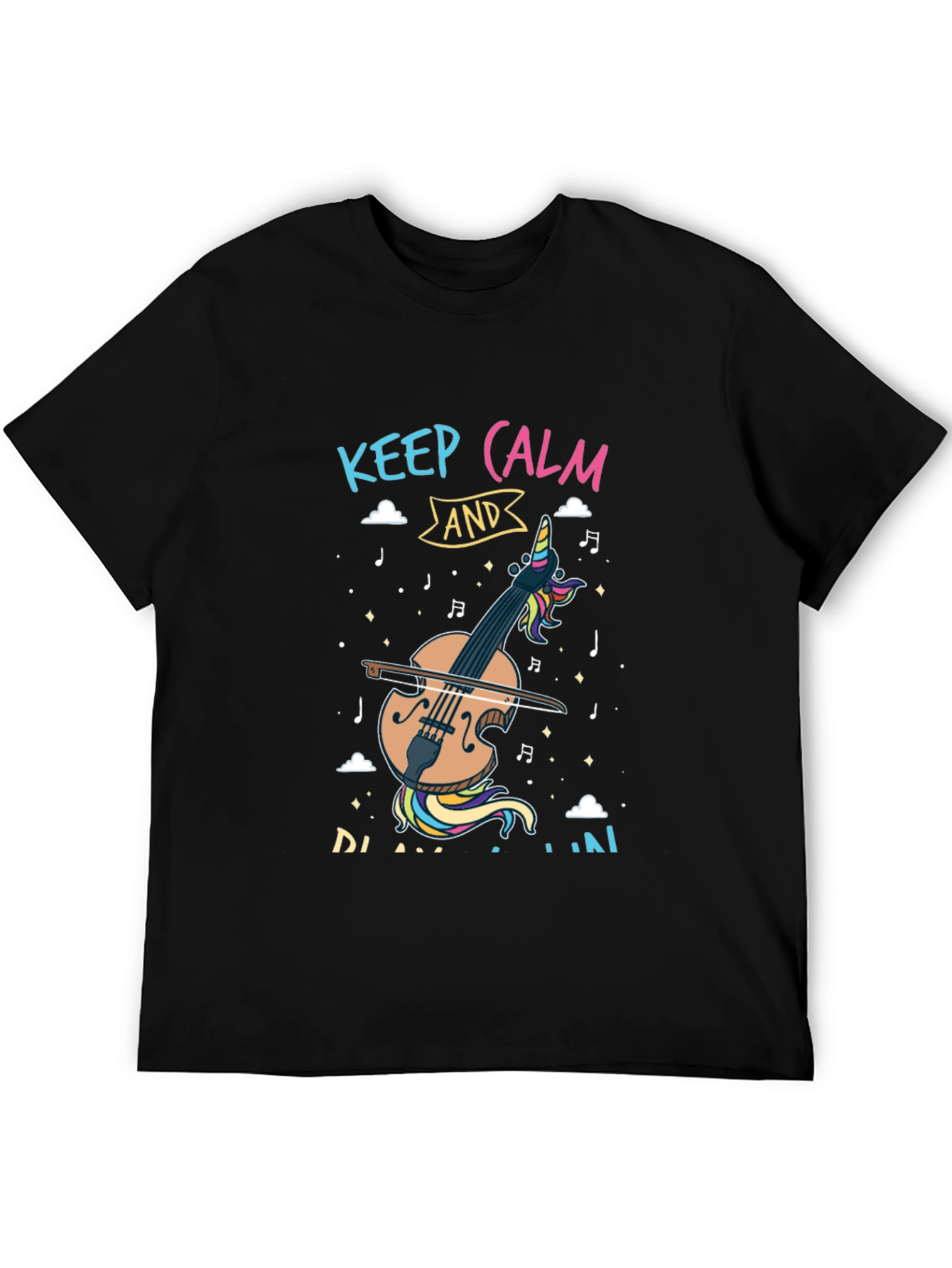Unicorn Violin T-Shirt - Keep Calm and Play On!