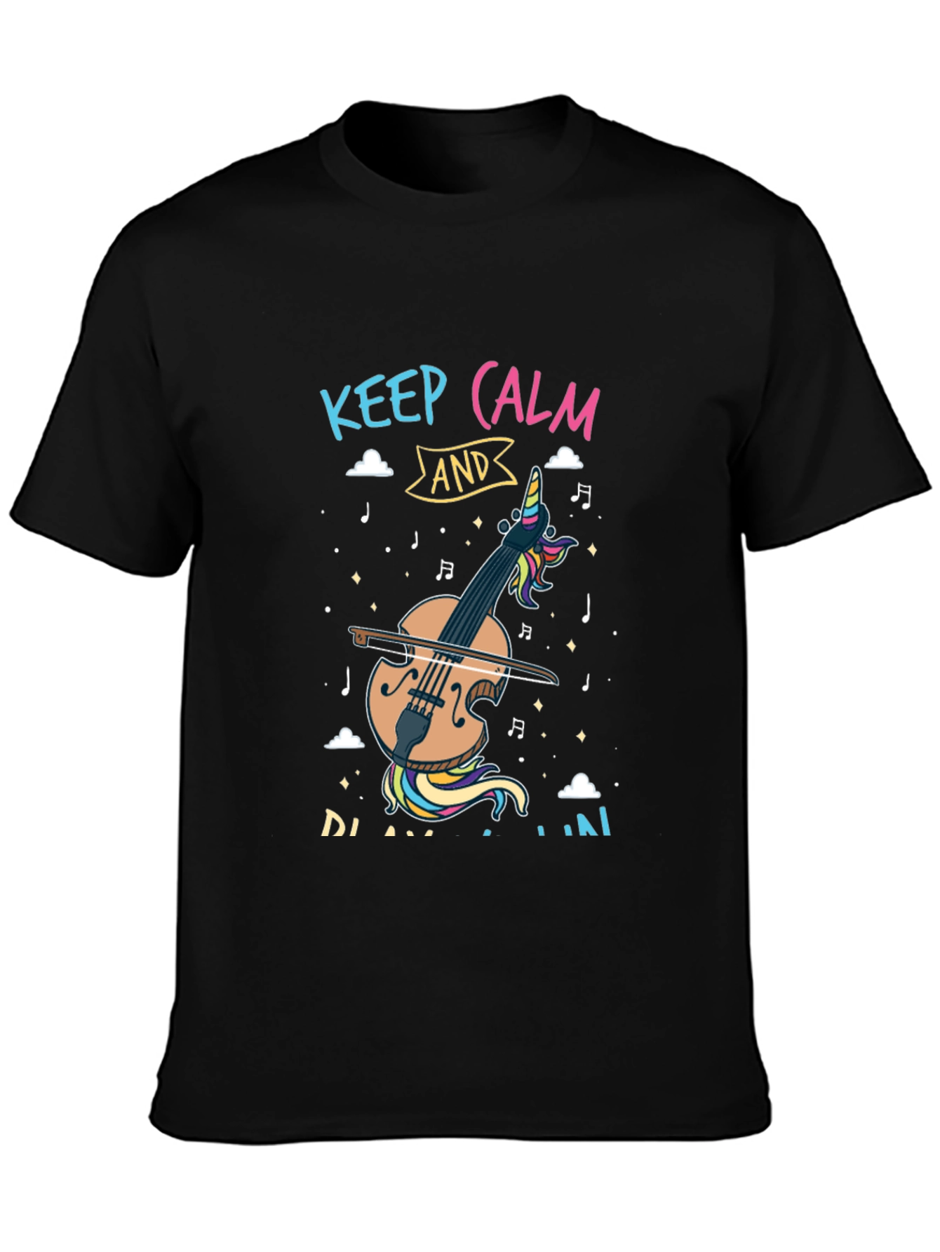 Unicorn Violin T-Shirt - Keep Calm and Play On!