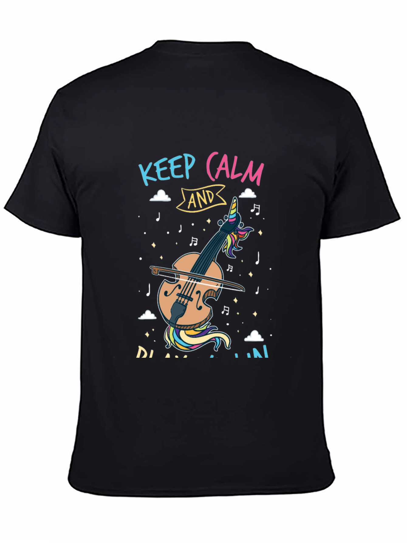 Unicorn Violin T-Shirt - Keep Calm and Play On!