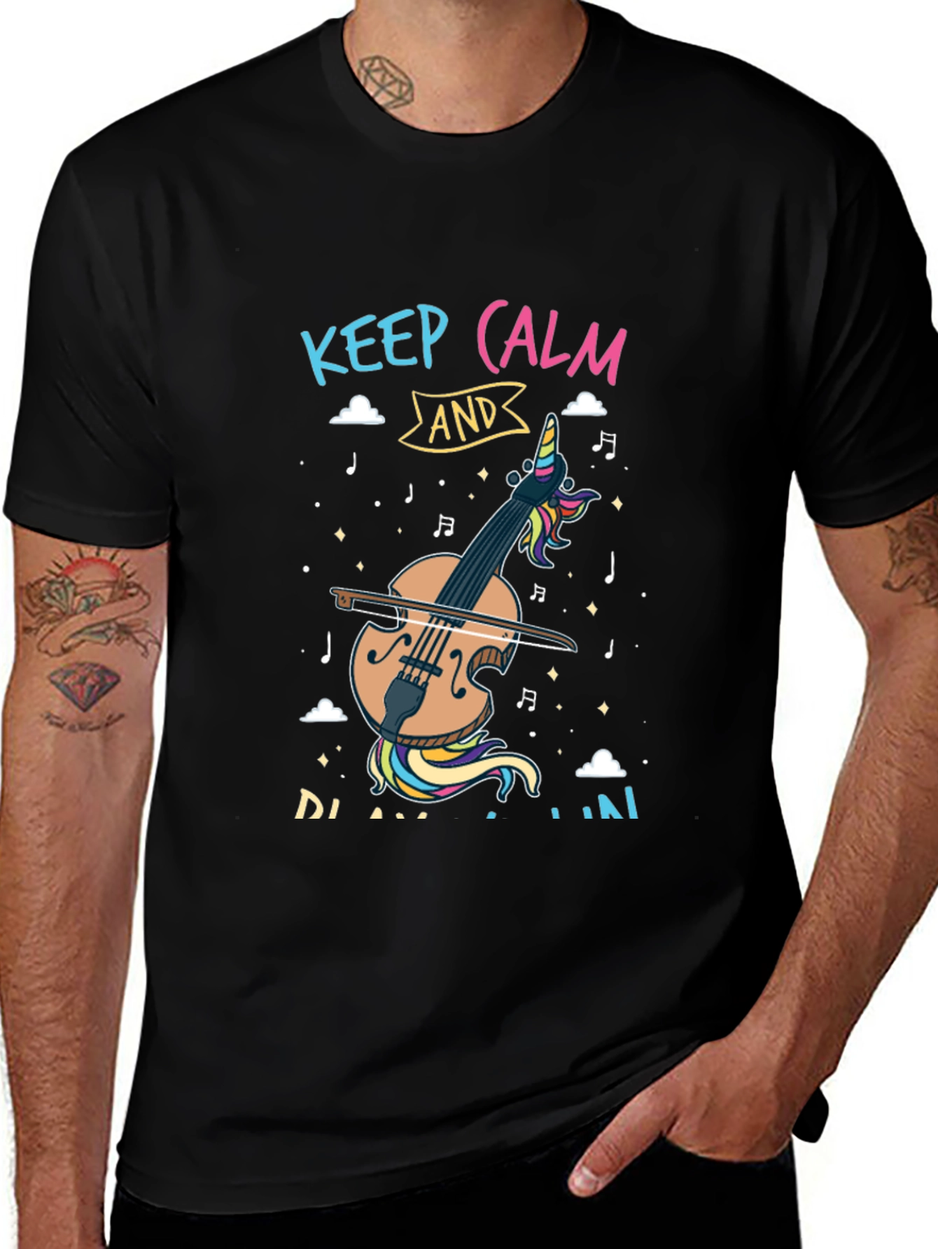 Unicorn Violin T-Shirt - Keep Calm and Play On!