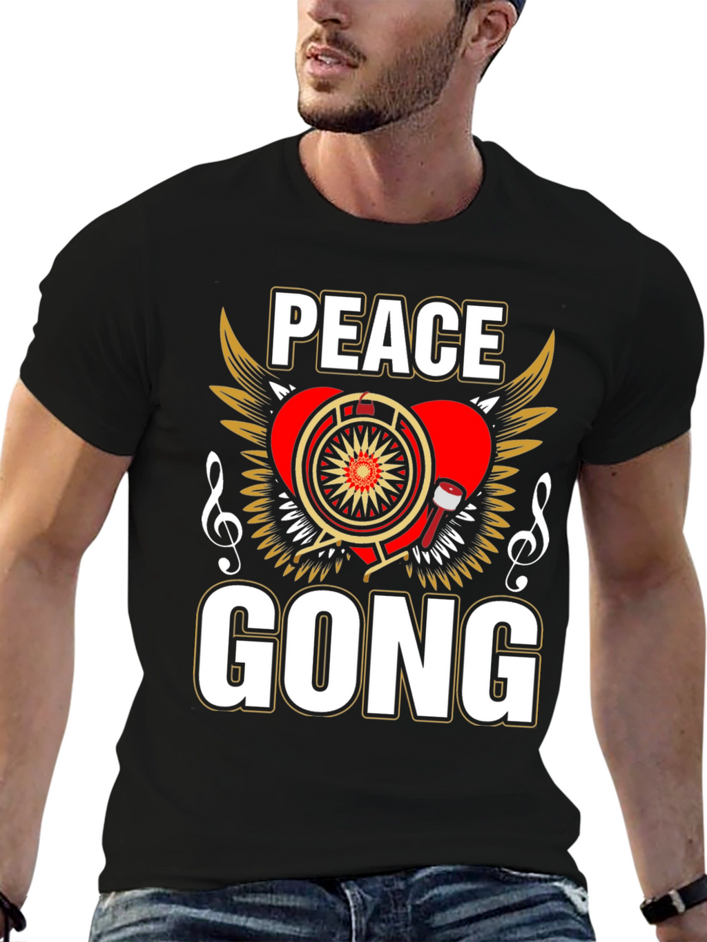 Peace Gong T-Shirt - Musical Humor Tee