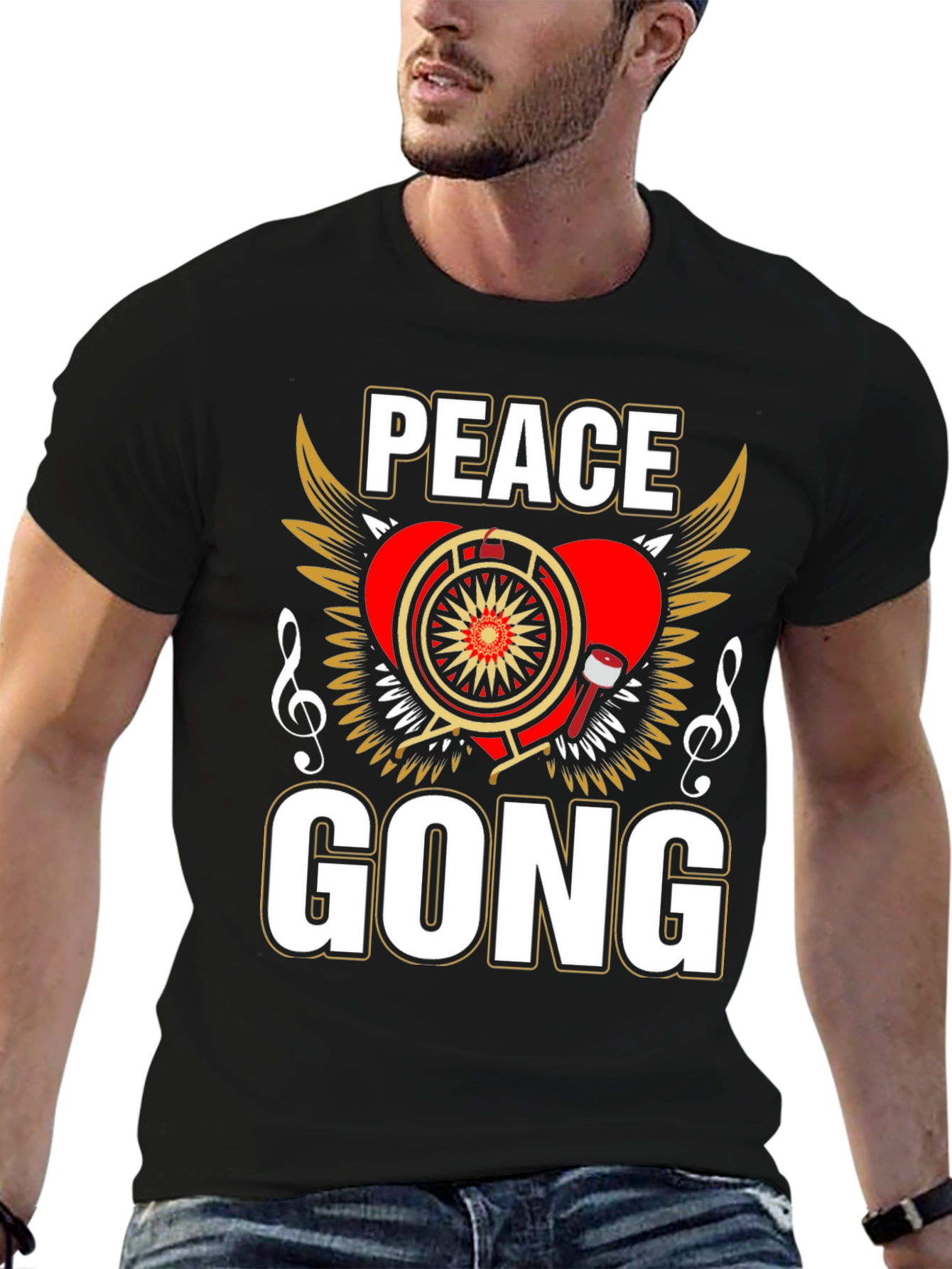Peace Gong T-Shirt - Musical Humor Tee